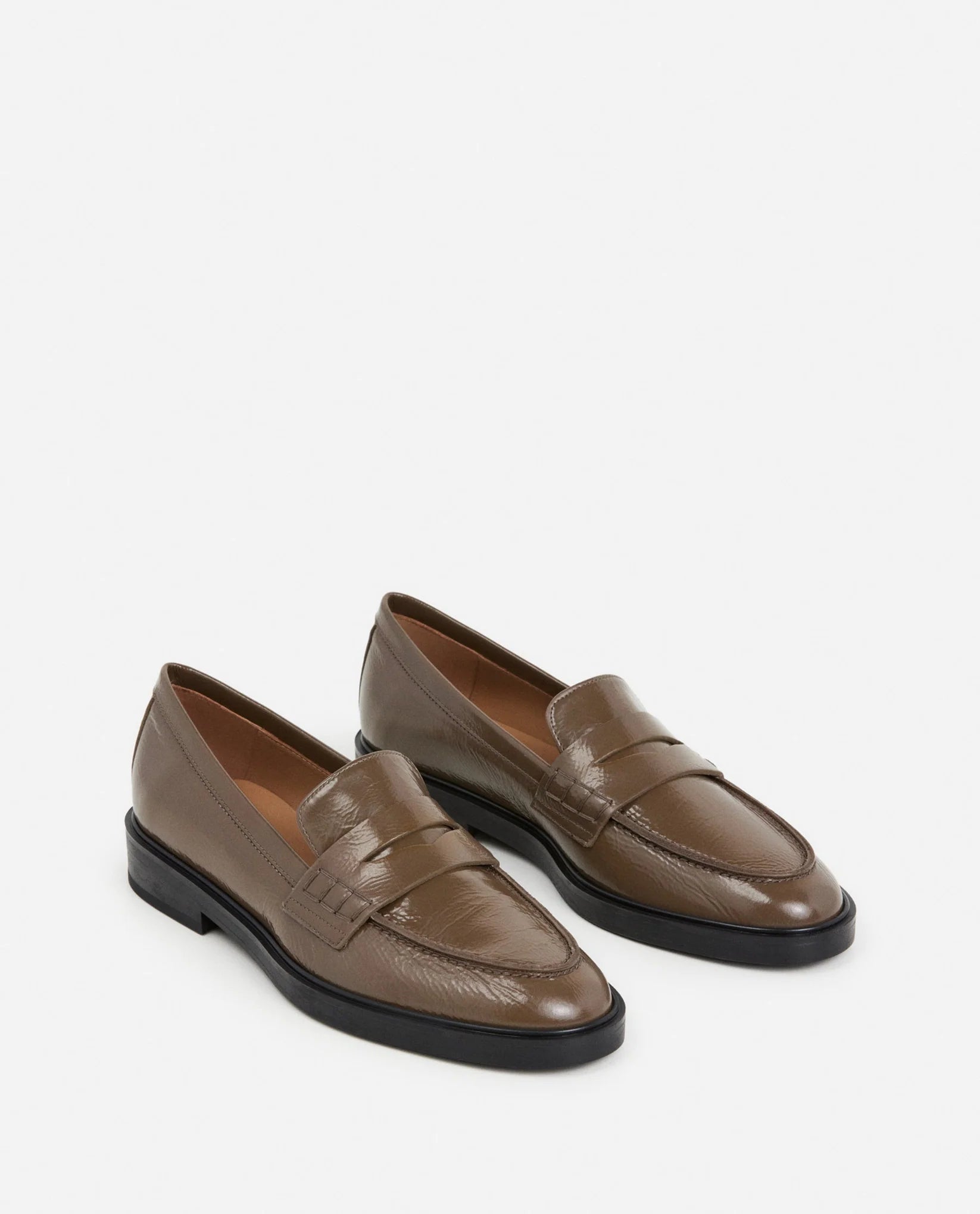 Flattered Sara Khaki Leather Loafer