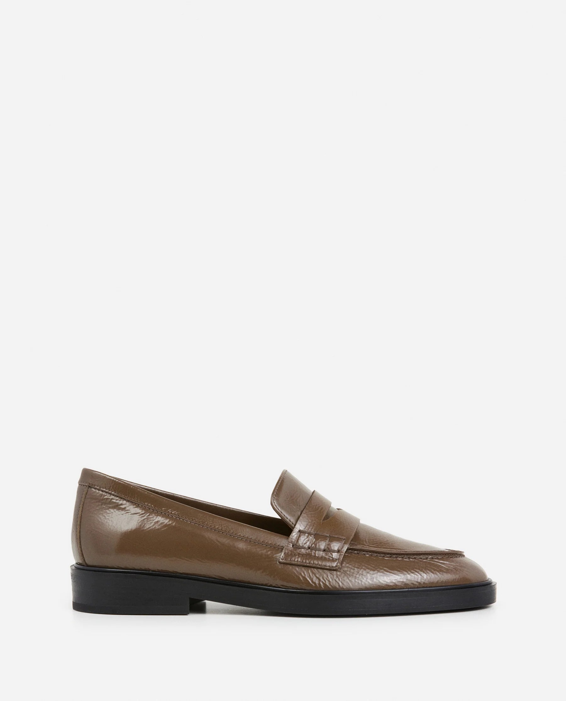 Flattered Sara Khaki Leather Loafer