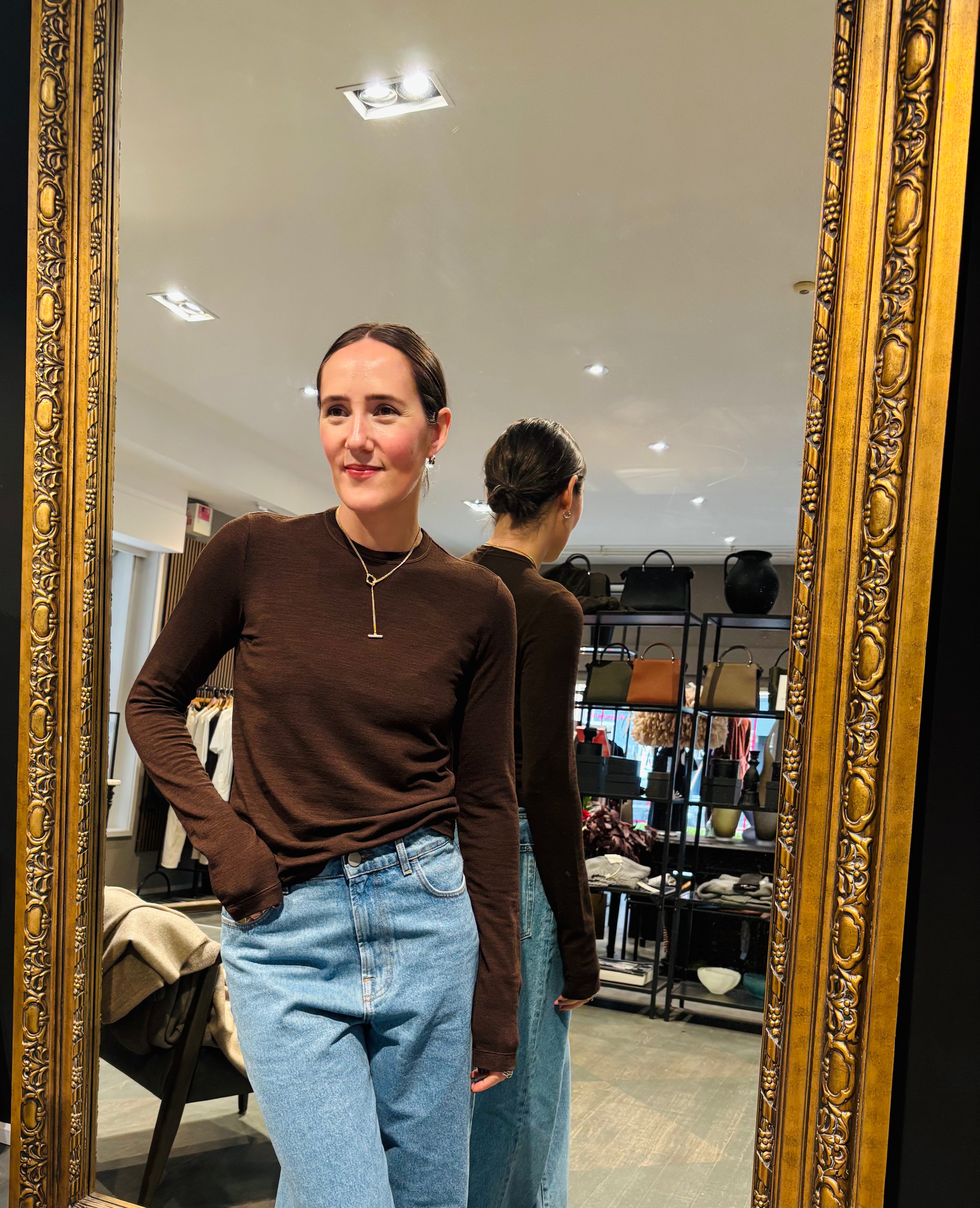 Hache Easy Wool T-Shirt Brown