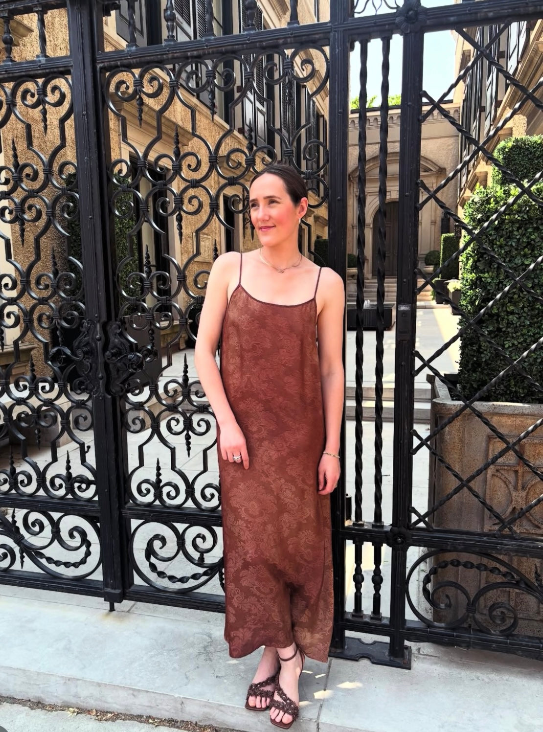 Uma Wang Dark Rose Anaya Slip Dress