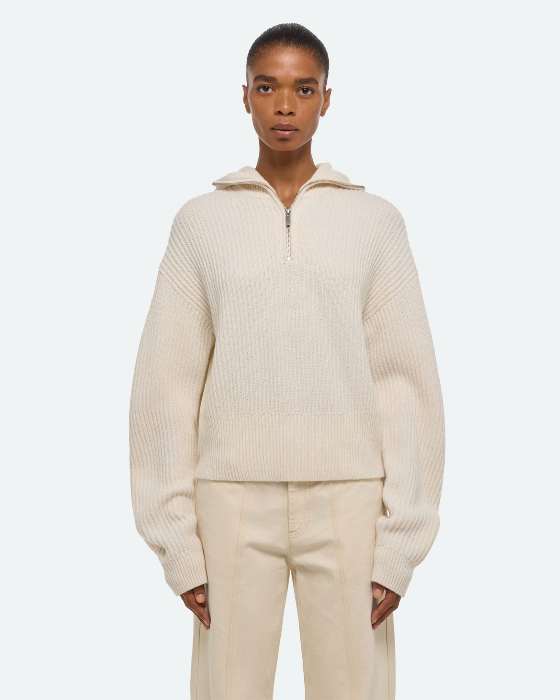 Helmut Lang Balaclava Hoodie Sweater | Ivory