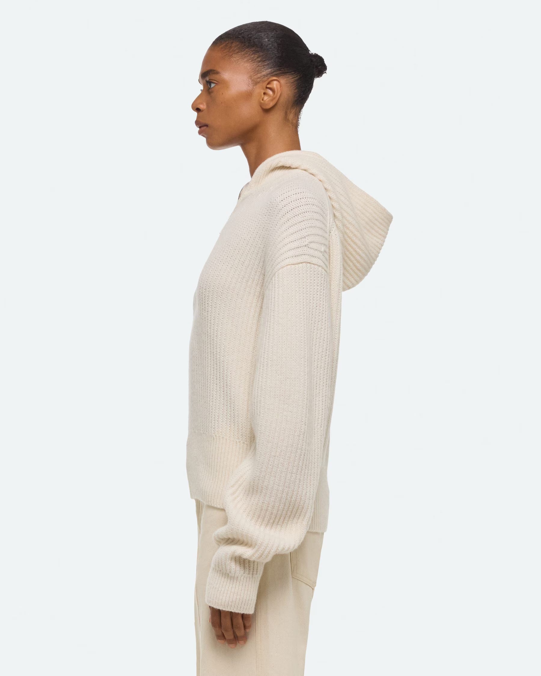 Helmut Lang Balaclava Hoodie Sweater | Ivory