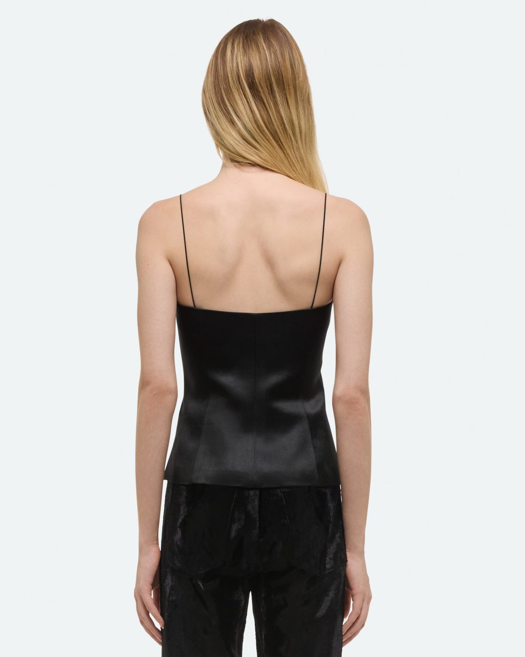 Helmut Lang Minimal Satin Slip Top | Black