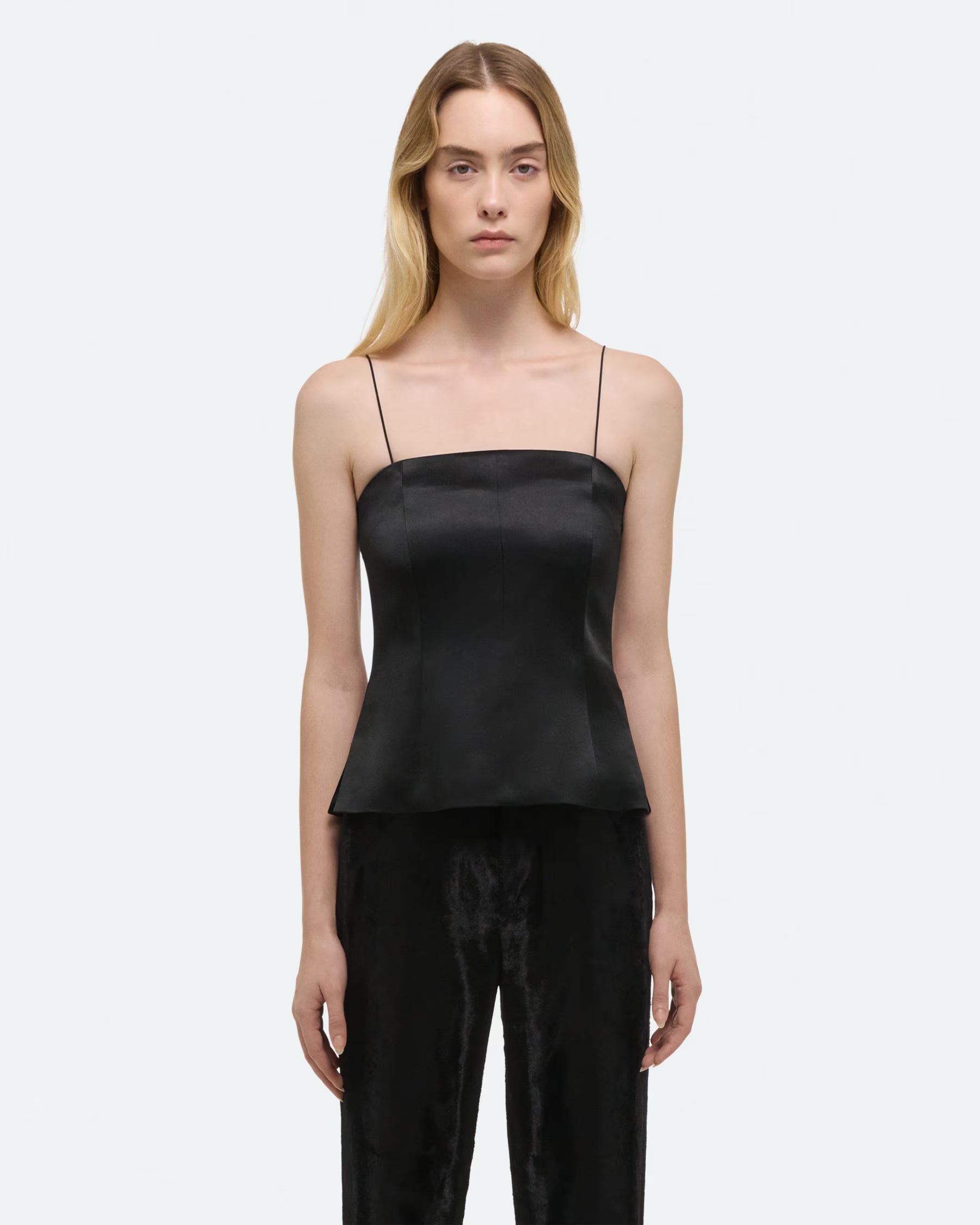 Helmut Lang Minimal Satin Slip Top | Black