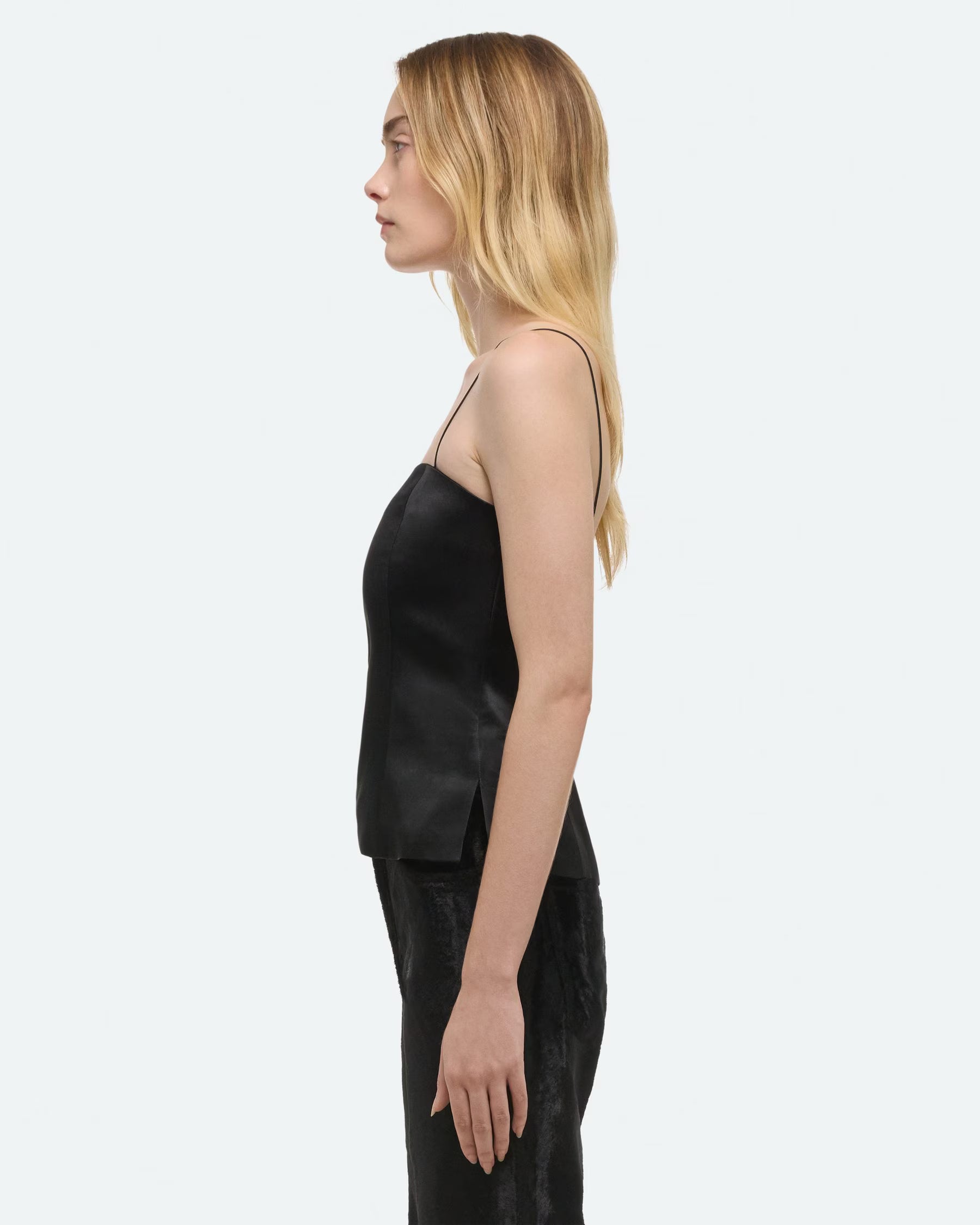 Helmut Lang Minimal Satin Slip Top | Black