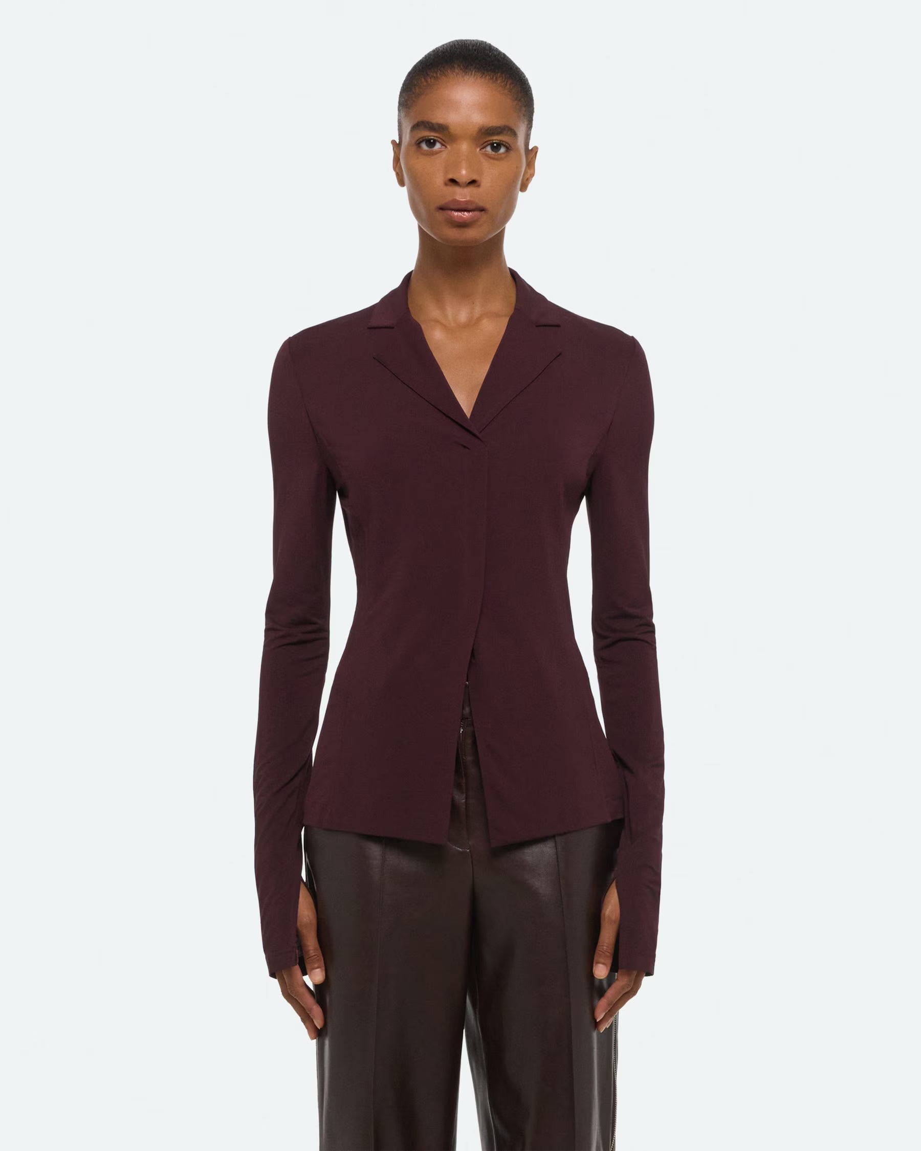 Helmut Lang Blazer-Style Top | Mahogany