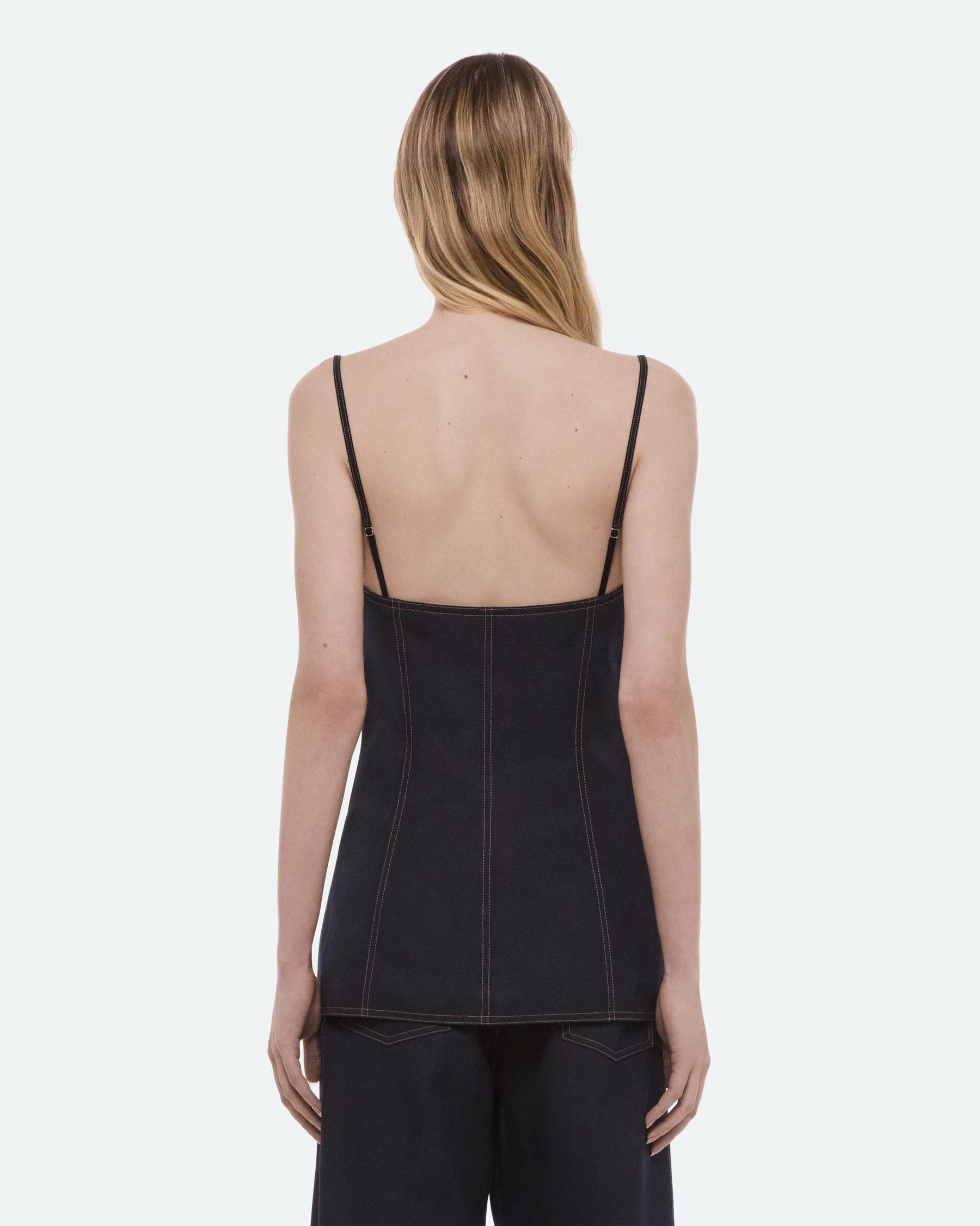 Helmut Lang Minimal Slip Top | Navy Melange
