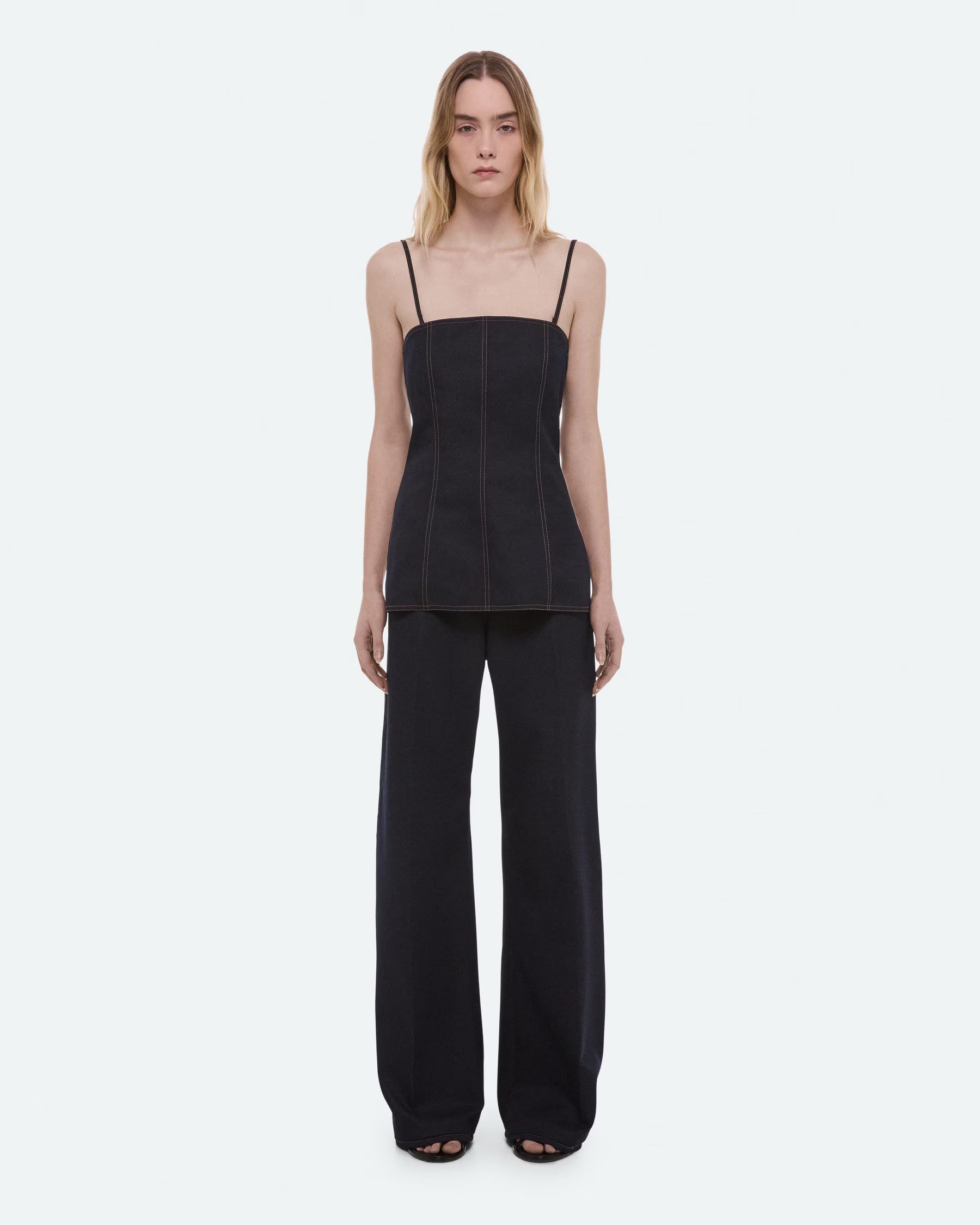 Helmut Lang Minimal Slip Top | Navy Melange