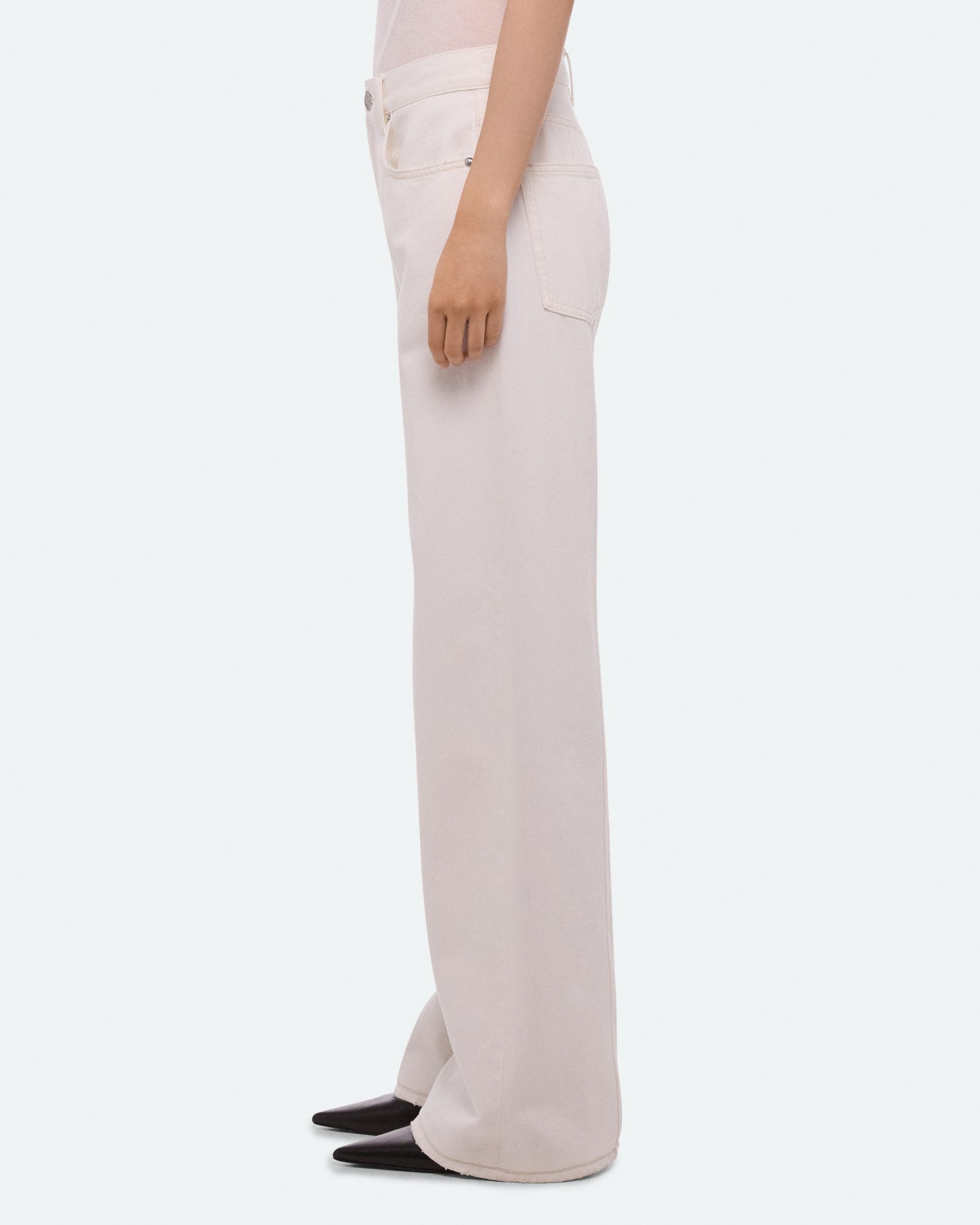 Helmut Lang Relaxed Destroyed Bootcut Jeans | Matte White