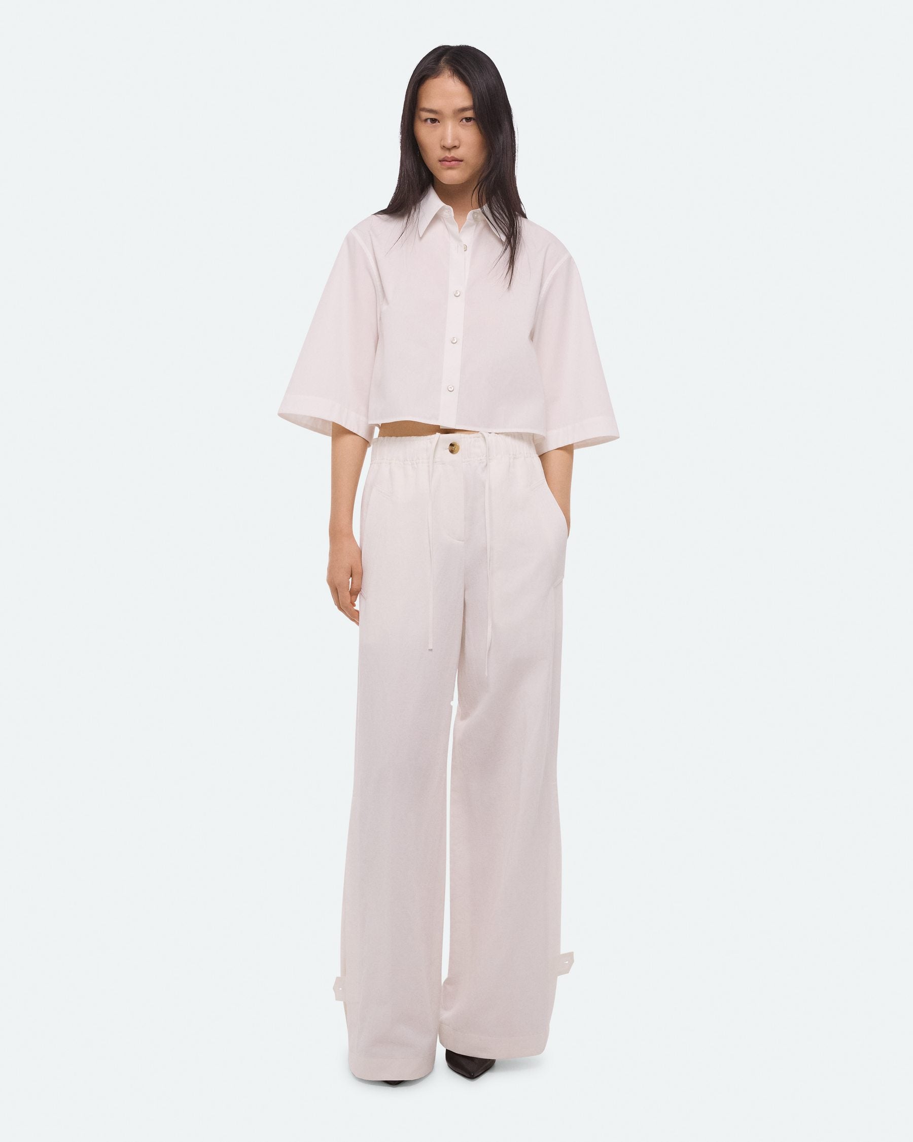 Helmut Lang Crop Trench Shirt | White