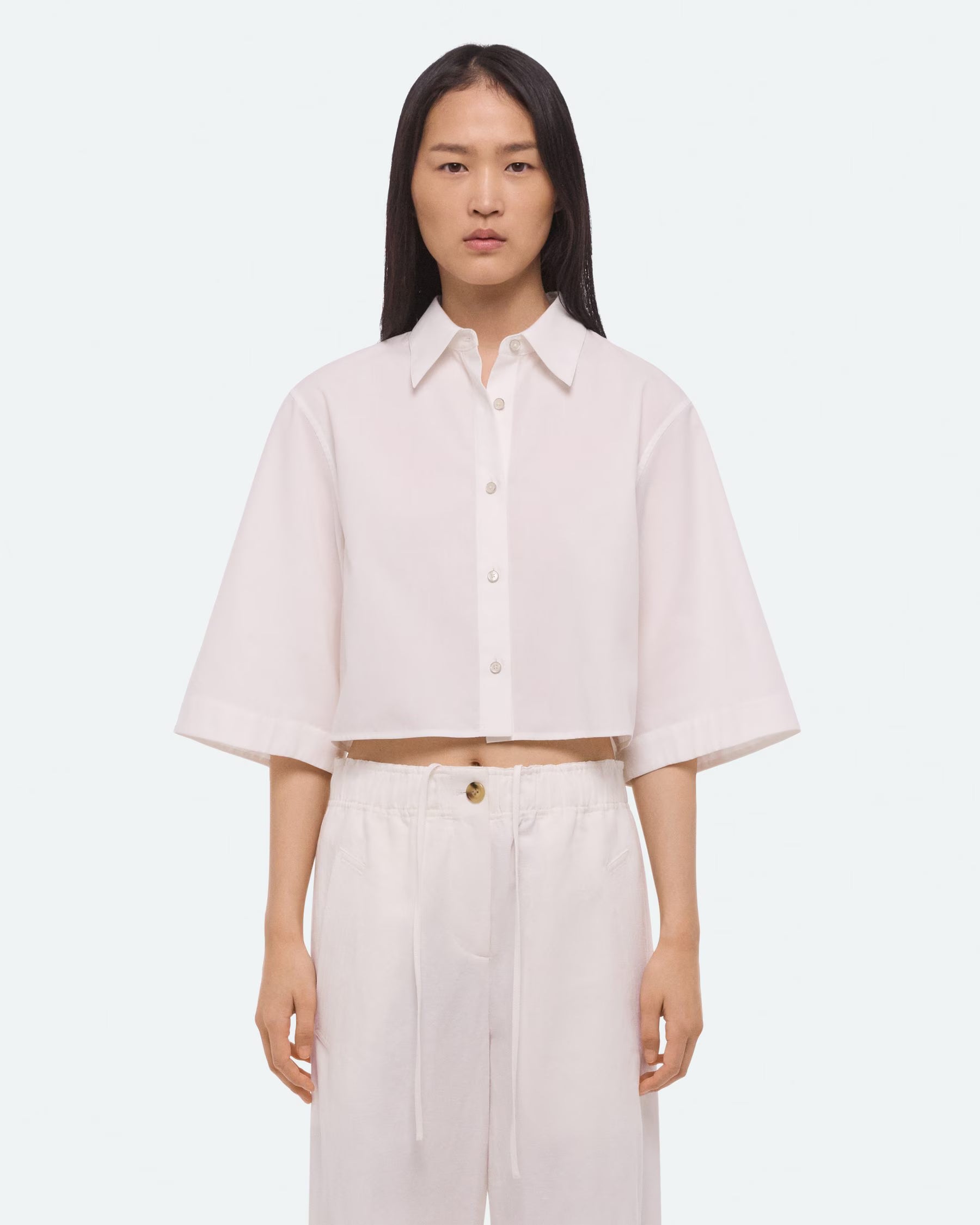 Helmut Lang Crop Trench Shirt | White