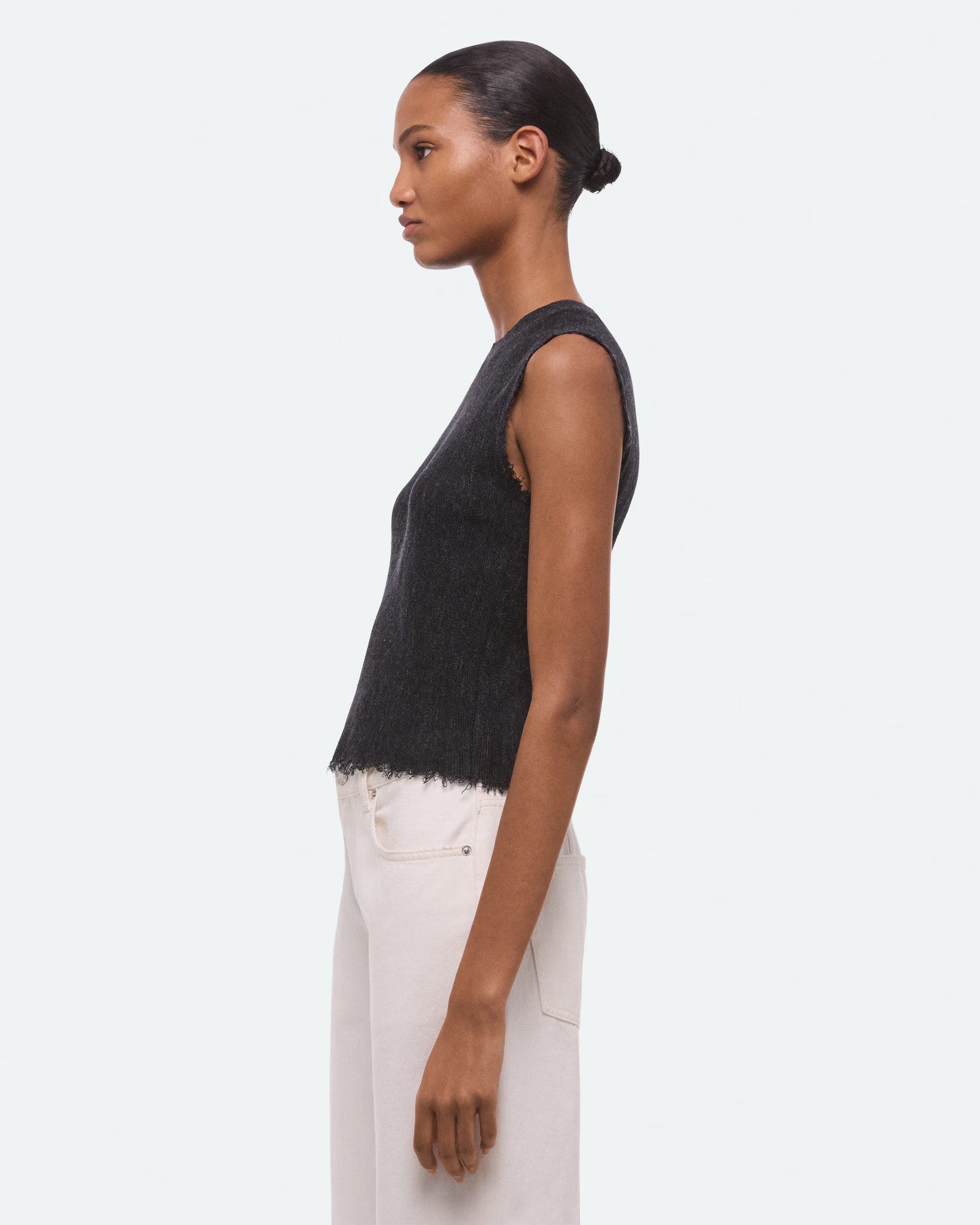 Helmut Lang Raw Edge Tank Top | Black