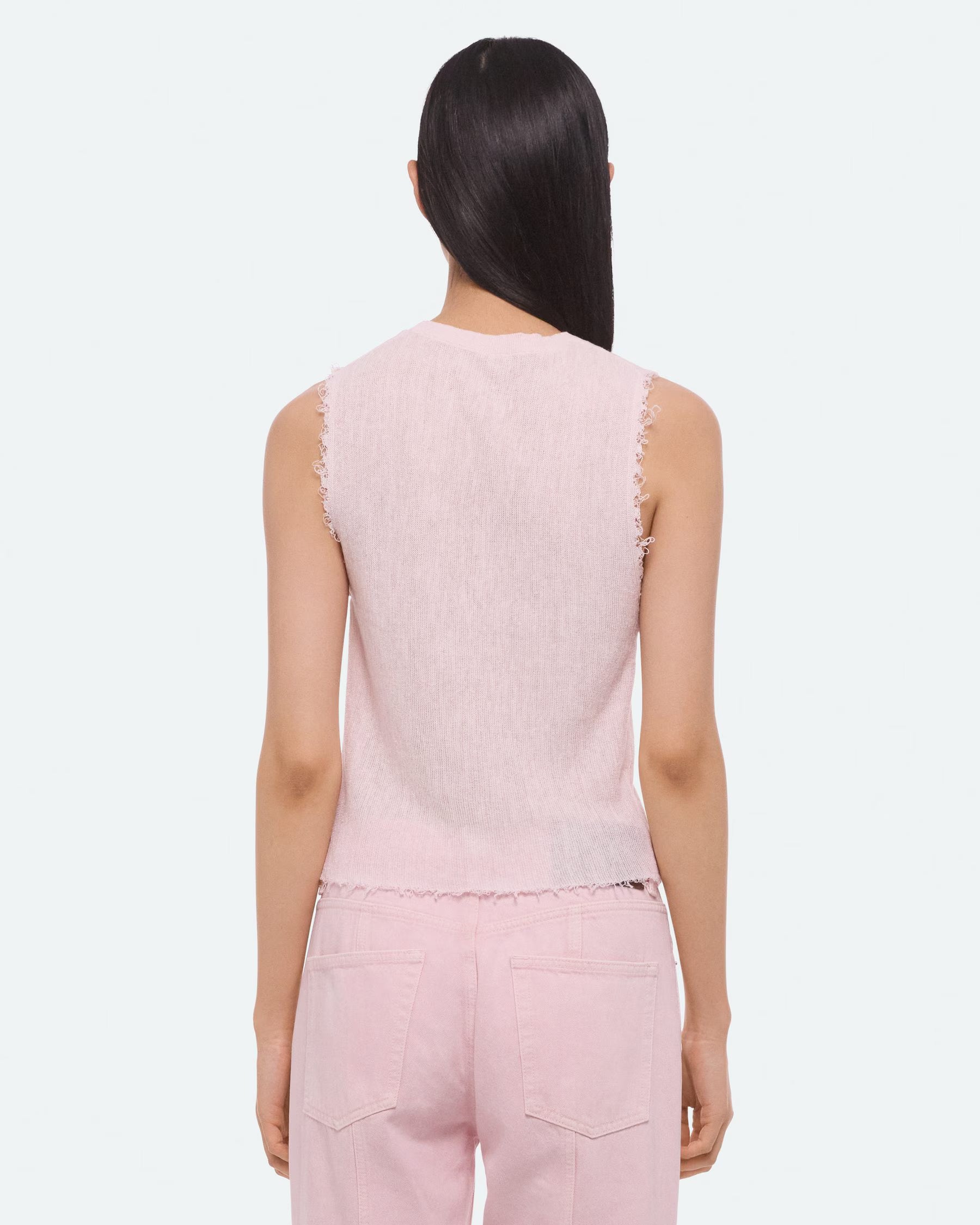 Helmut Lang Raw Edge Tank Top | Pink