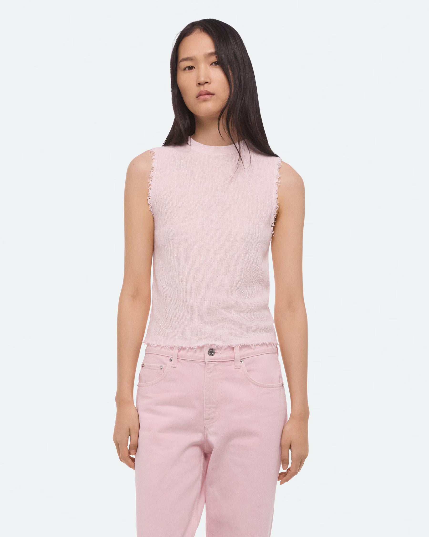 Helmut Lang Raw Edge Tank Top | Pink