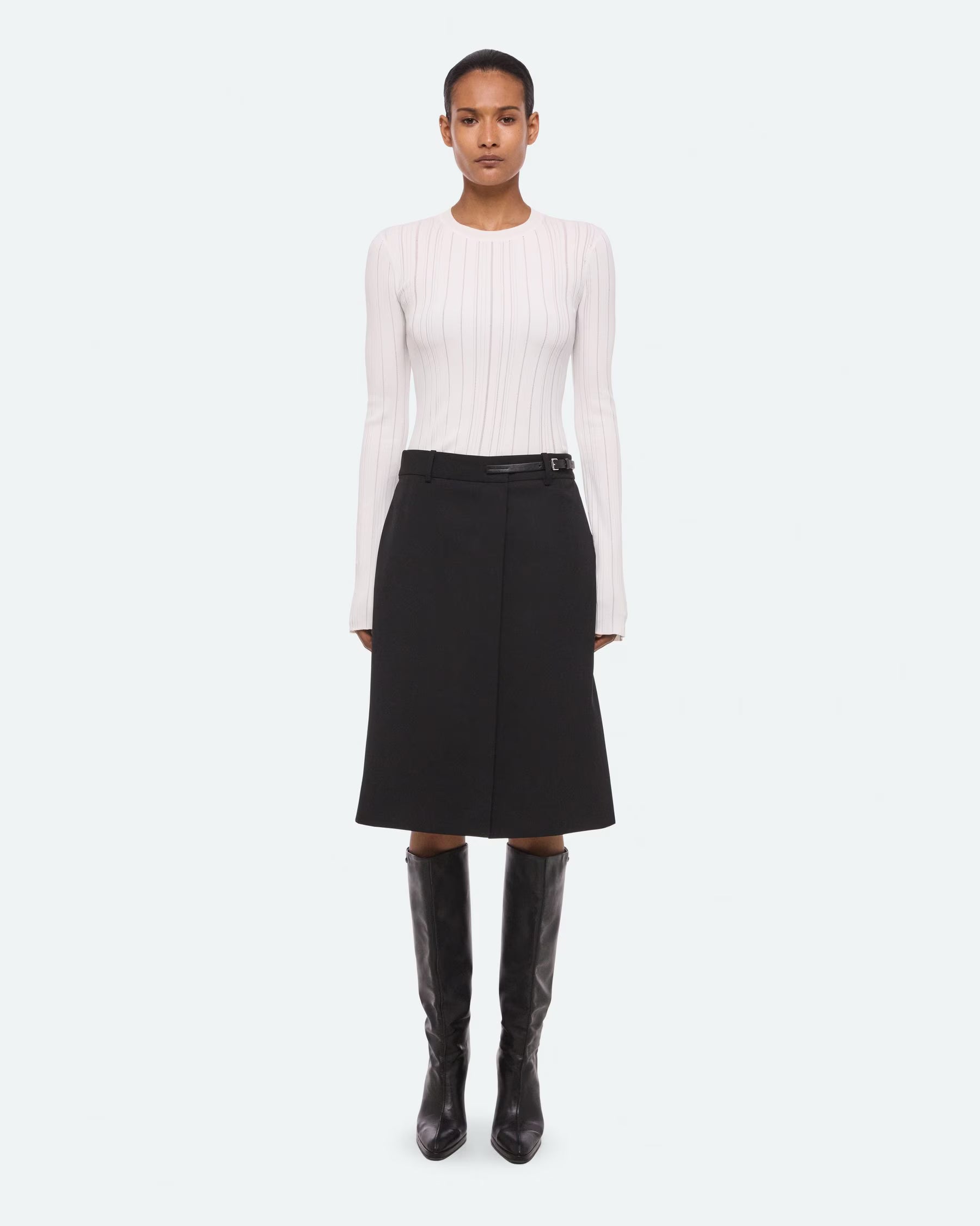 Helmut Lang Wardrobe Belted Skirt | Black