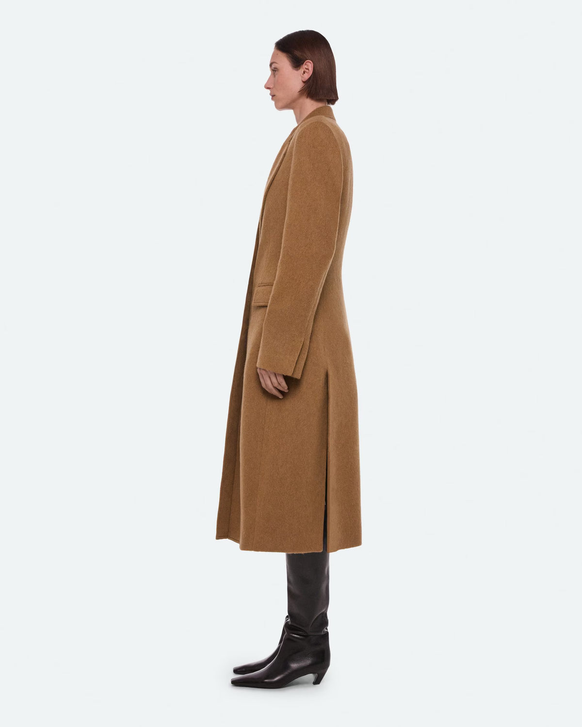 Helmut Lang Classic Overcoat | Dark Camel