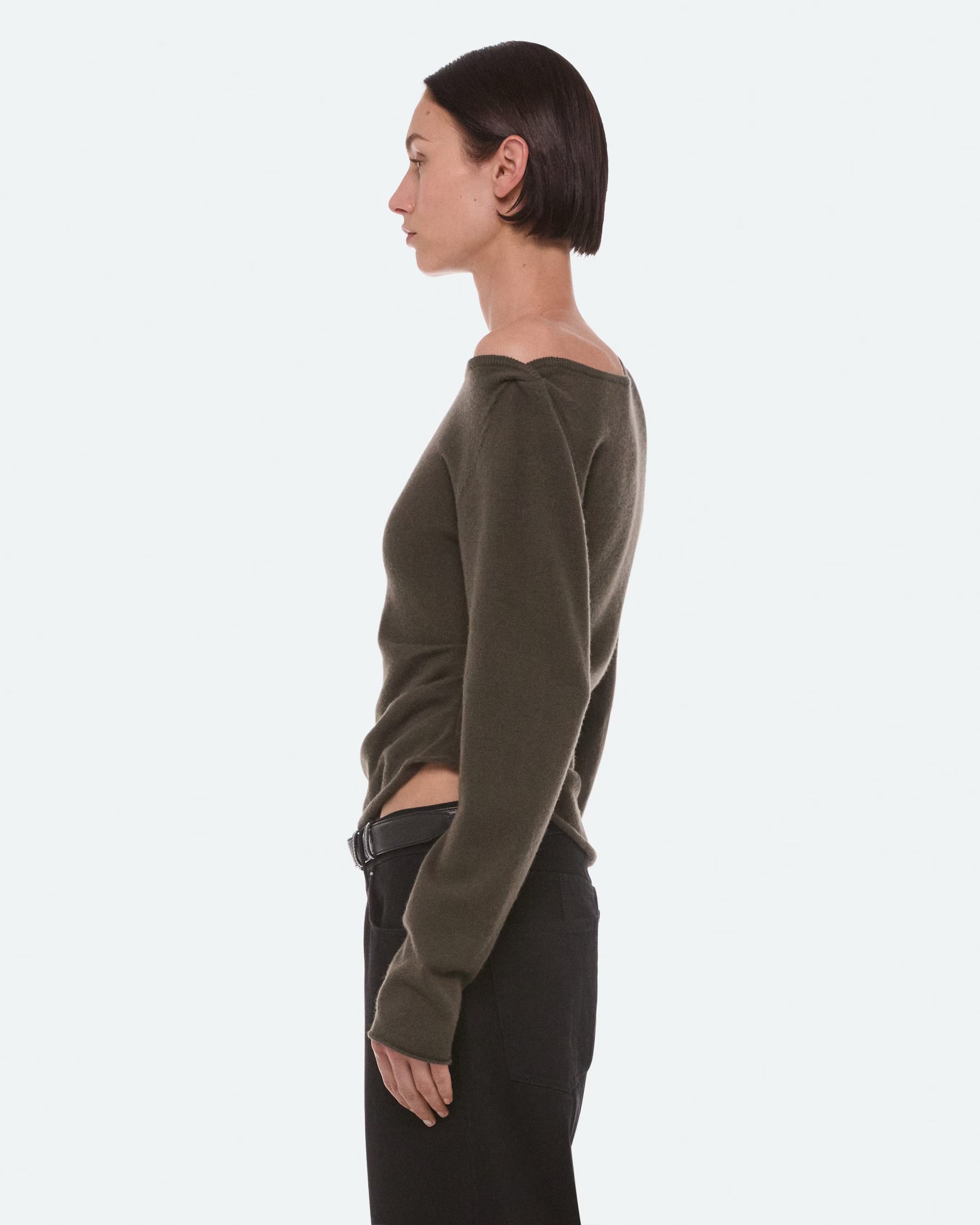 Helmut Lang Draped Asymmetric Top | Gourd