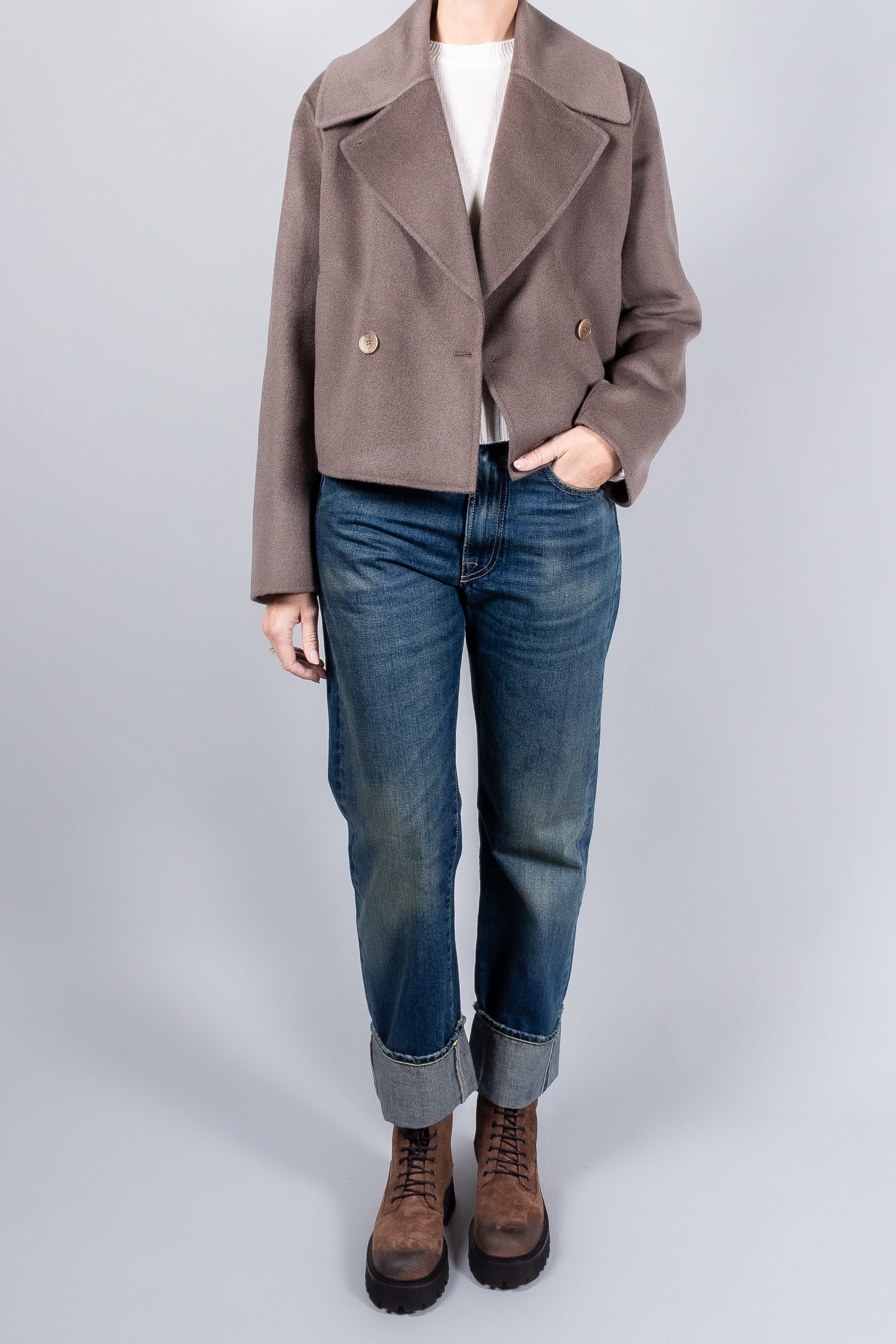 Joseph Delano Double Face Jacket Mushroom