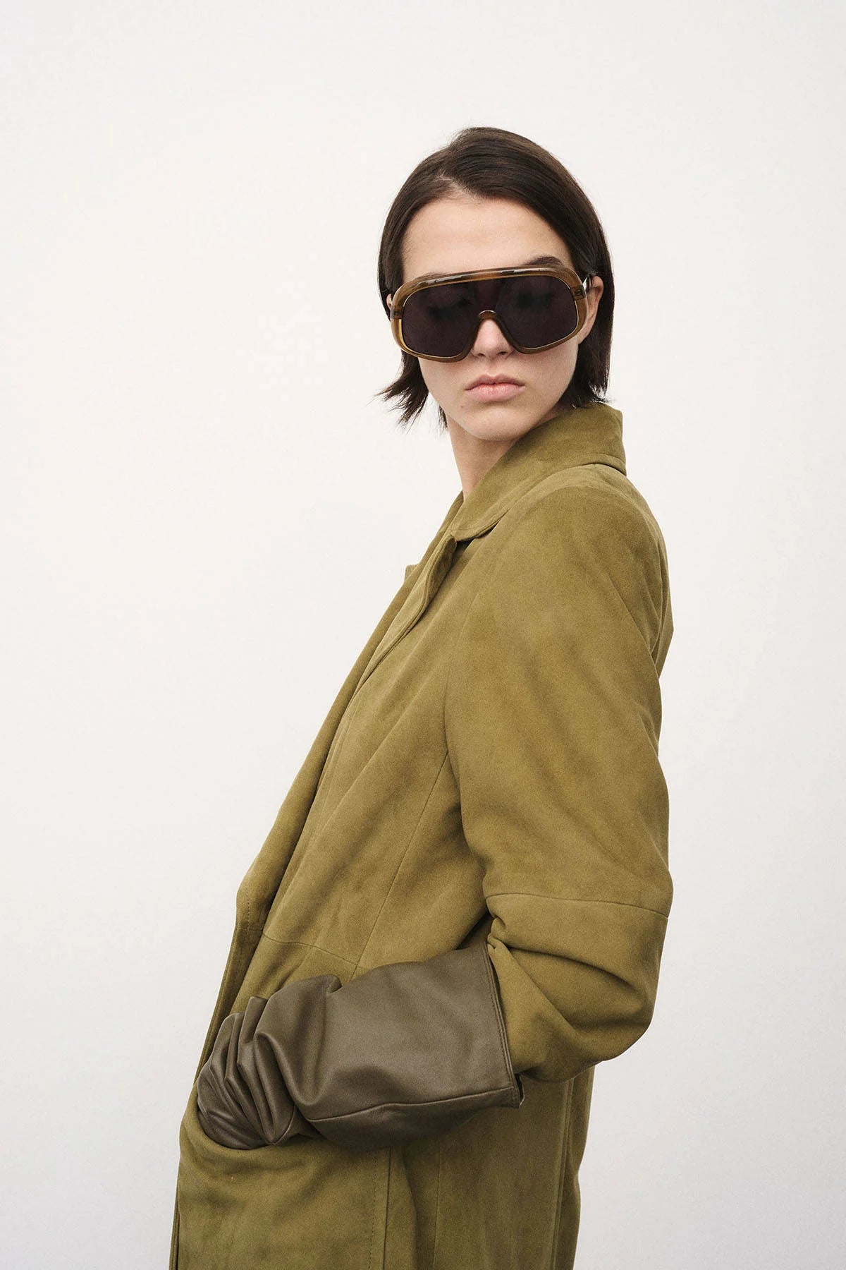 HALFBOY Suede Maxi Coat | Lizard