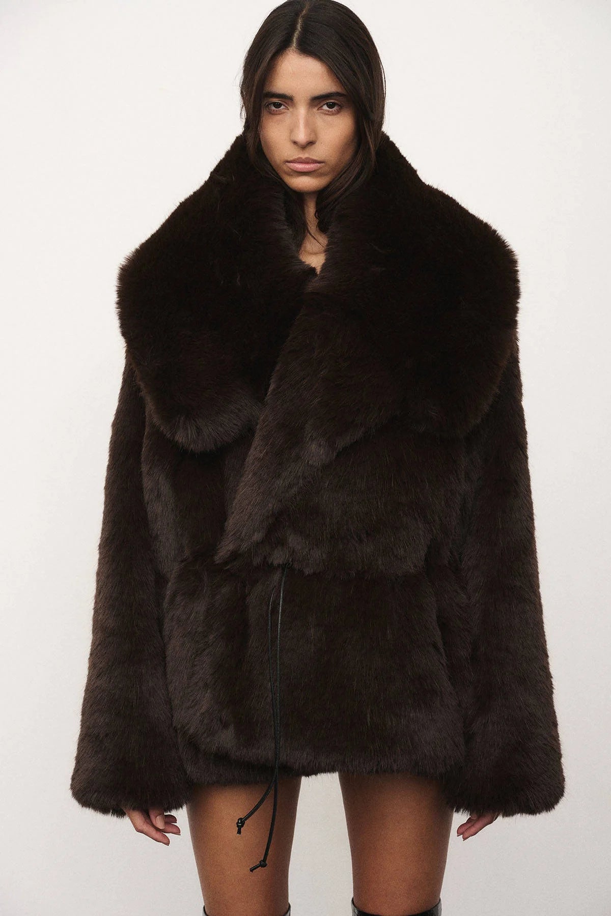 HALFBOY Faux Belted Jacket | Brown