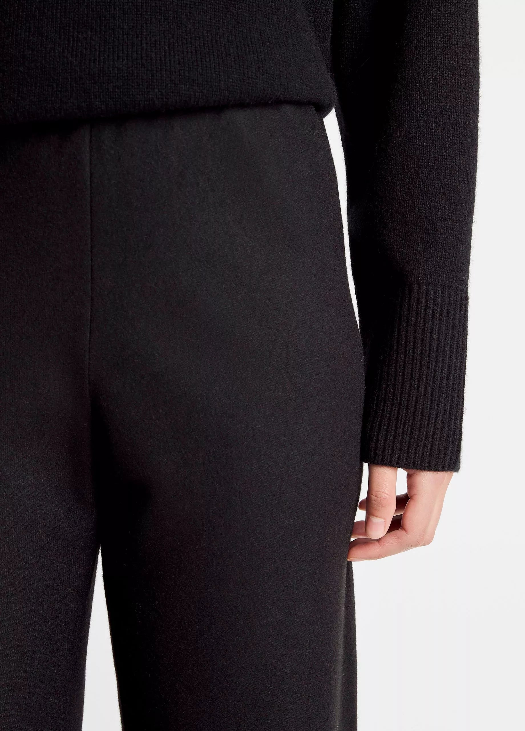 Vince High Waist Wool-Blend Bias Pants Black