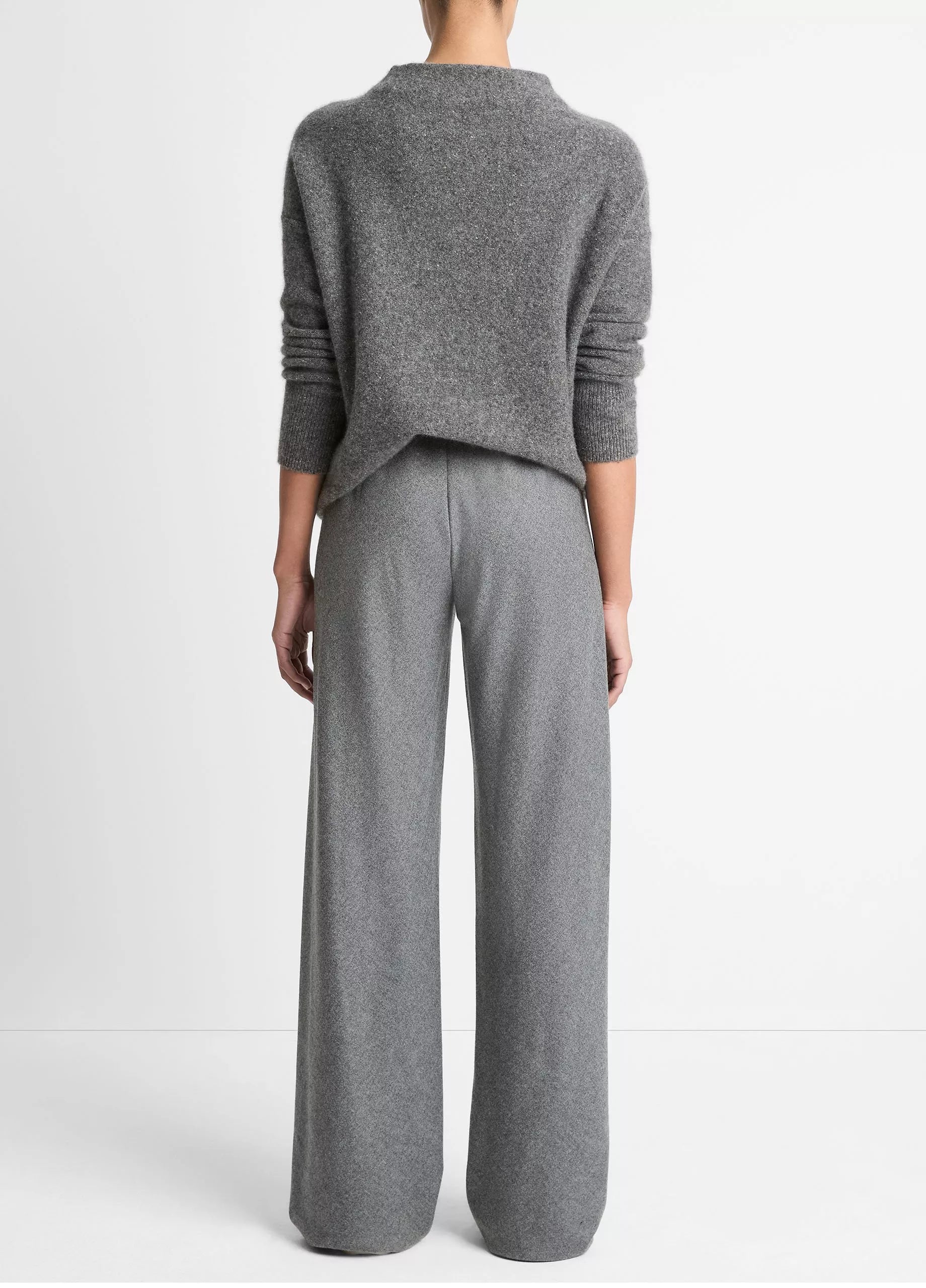 Vince High Waist Wool-Blend Bias Pants Heather Grey