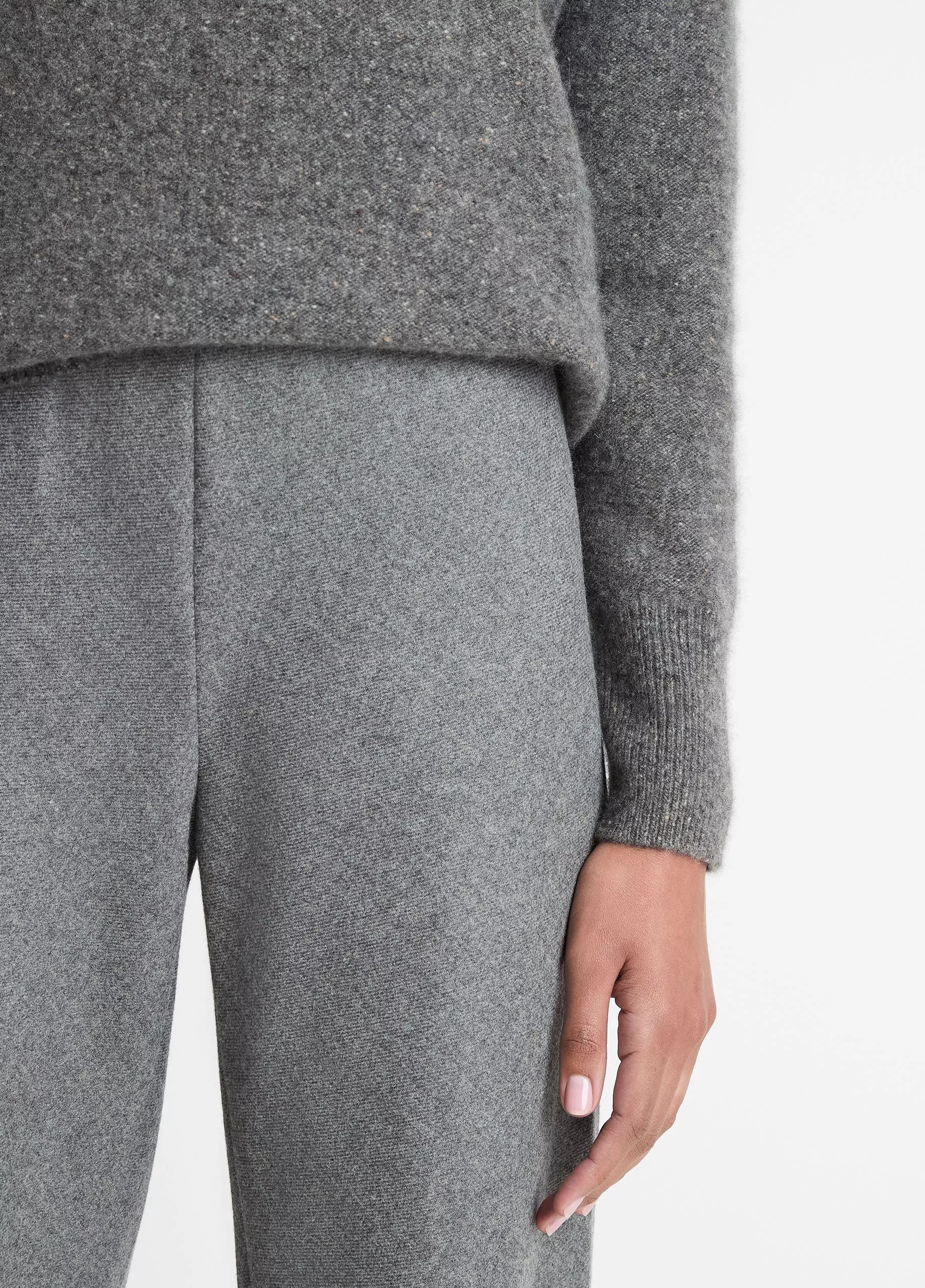 Vince High Waist Wool-Blend Bias Pants Heather Grey