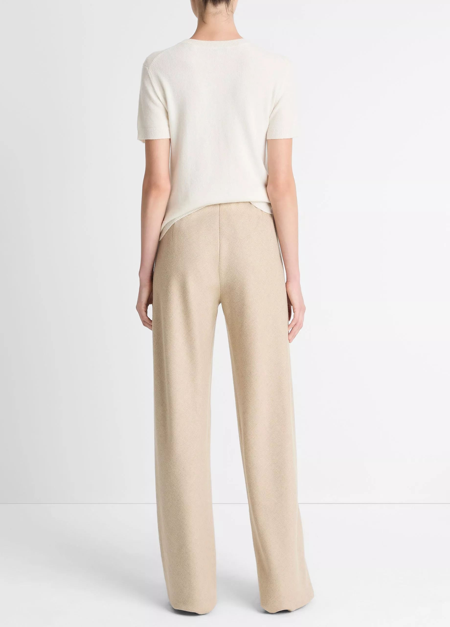 Vince High Waist Wool-Blend Bias Pants Oatmeal
