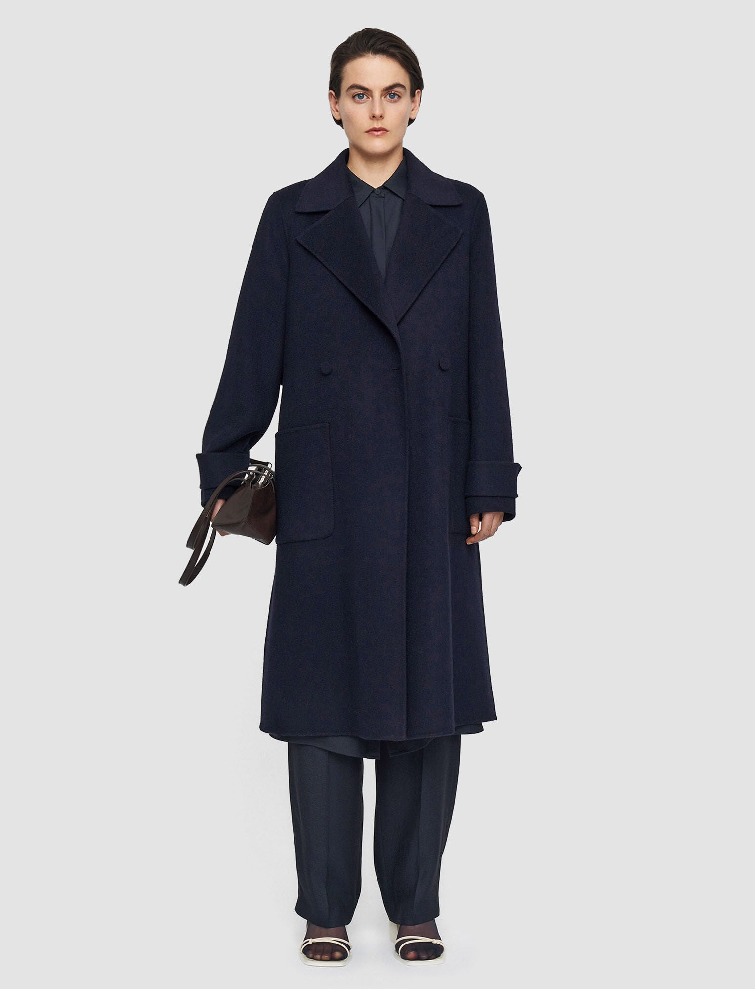 Joseph Arline Double Face Cashmere Coat Navy