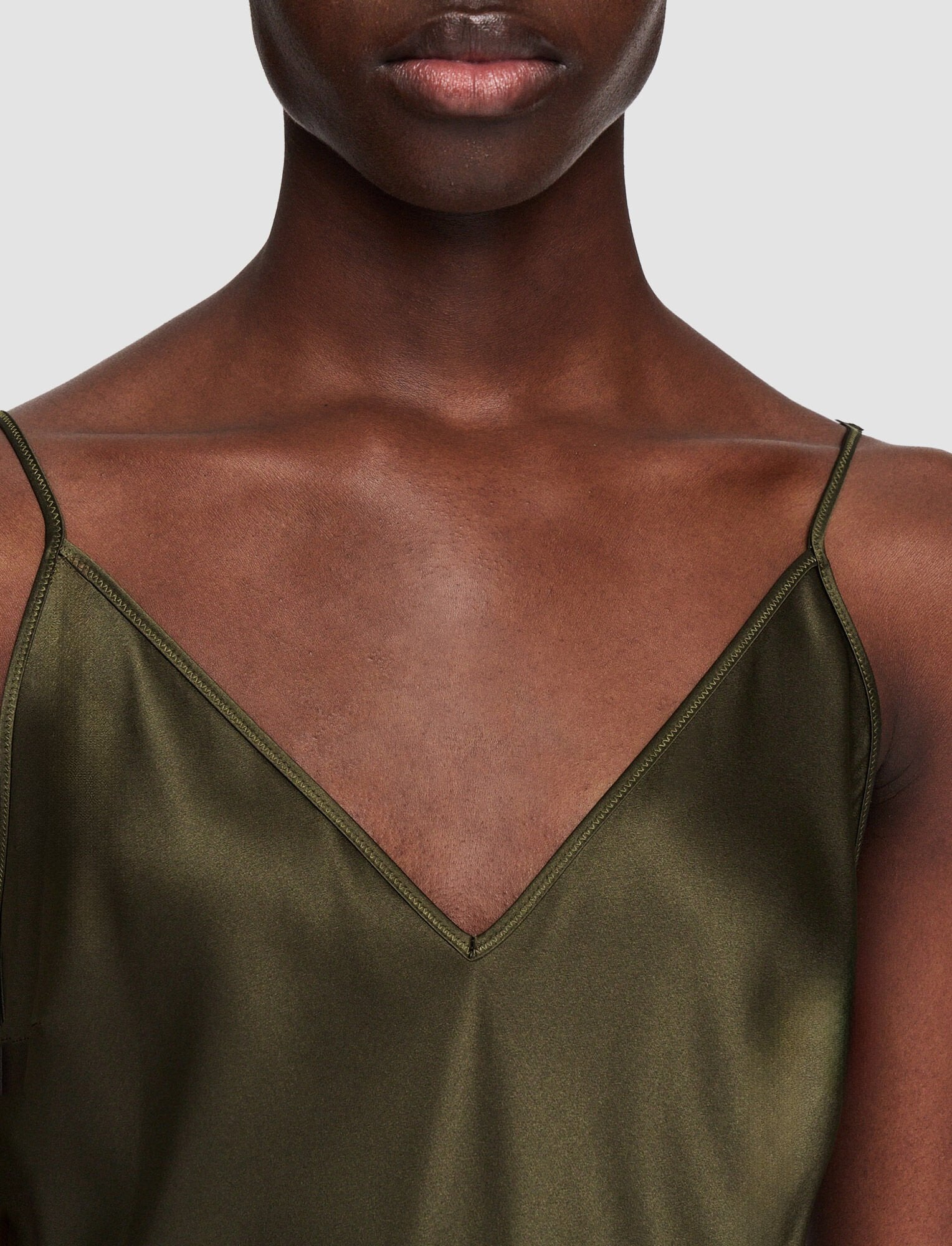 Joseph Silk Satin Clea Dress Avocado