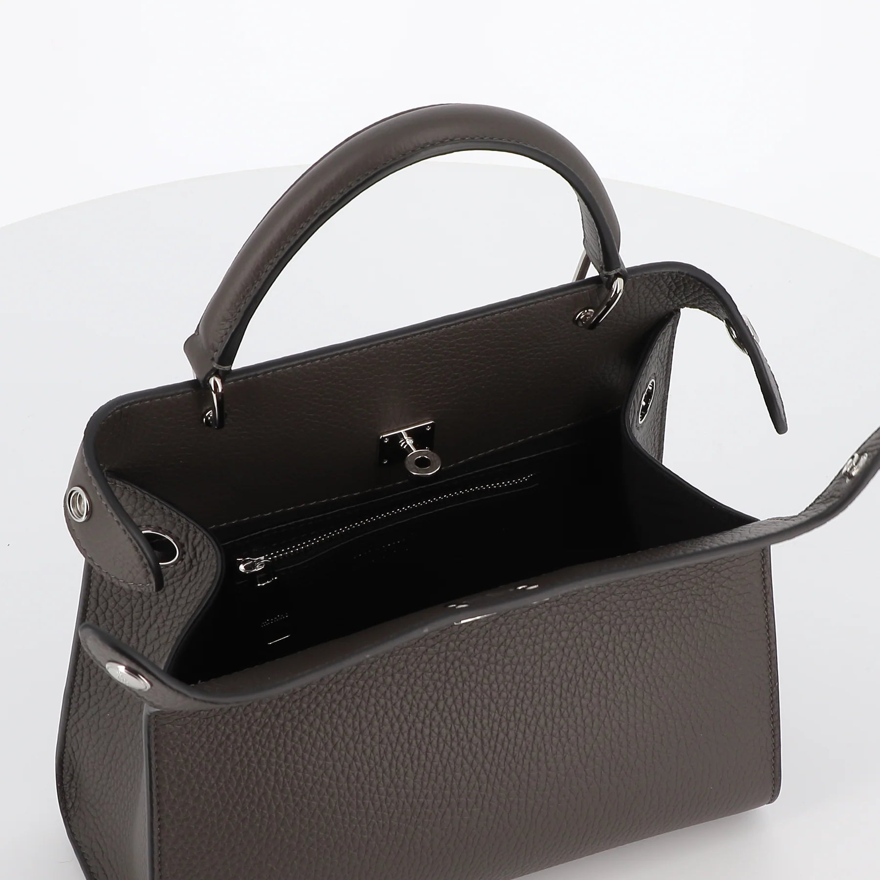 Lutece Mini Leather Bag | Charcoal Grey
