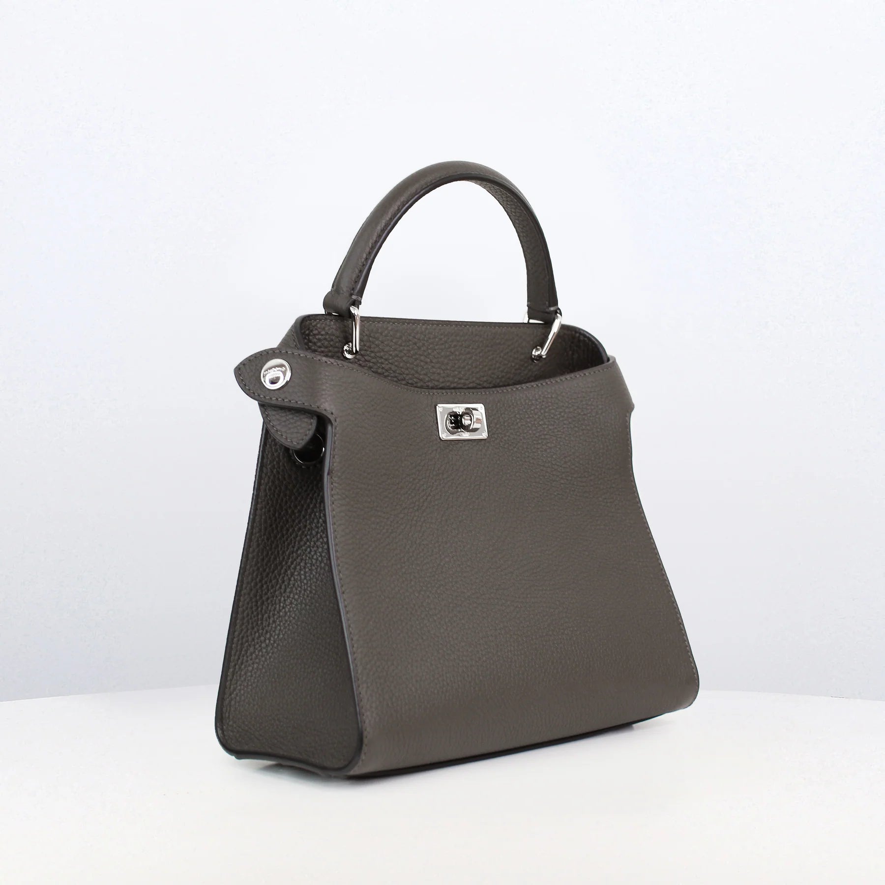 Lutece Mini Leather Bag | Charcoal Grey