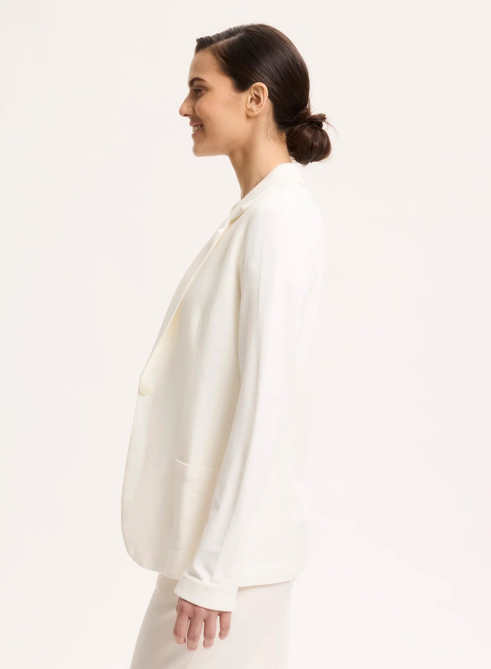 Majestic Filatures French Terry One-Button Blazer Cream