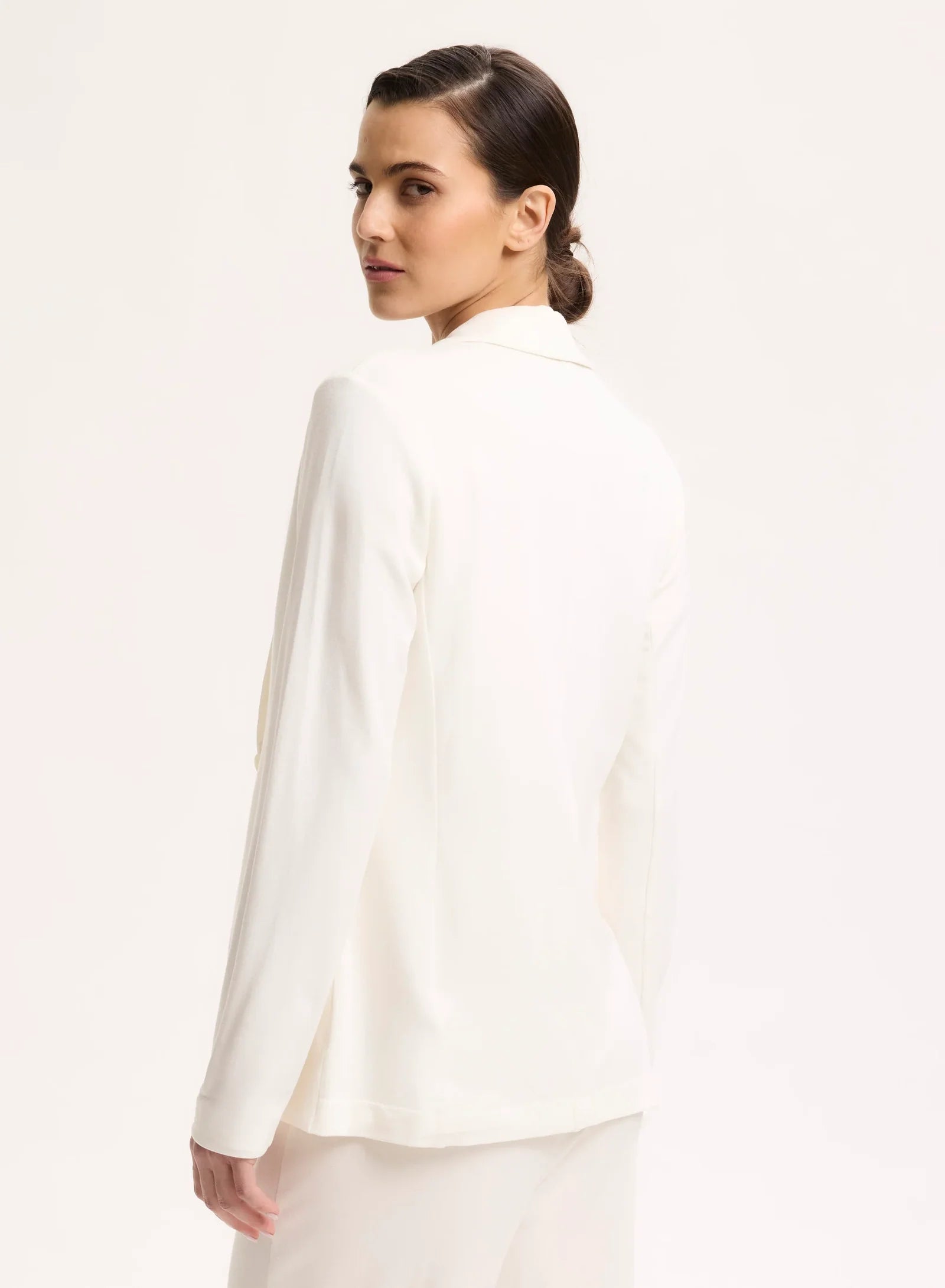 Majestic Filatures French Terry One-Button Blazer Cream