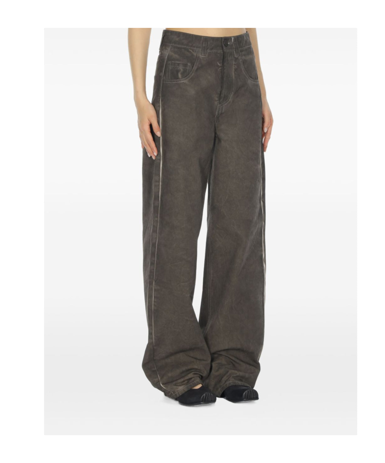 Uma Wang Phyllis Denim Pants | Grey Brown