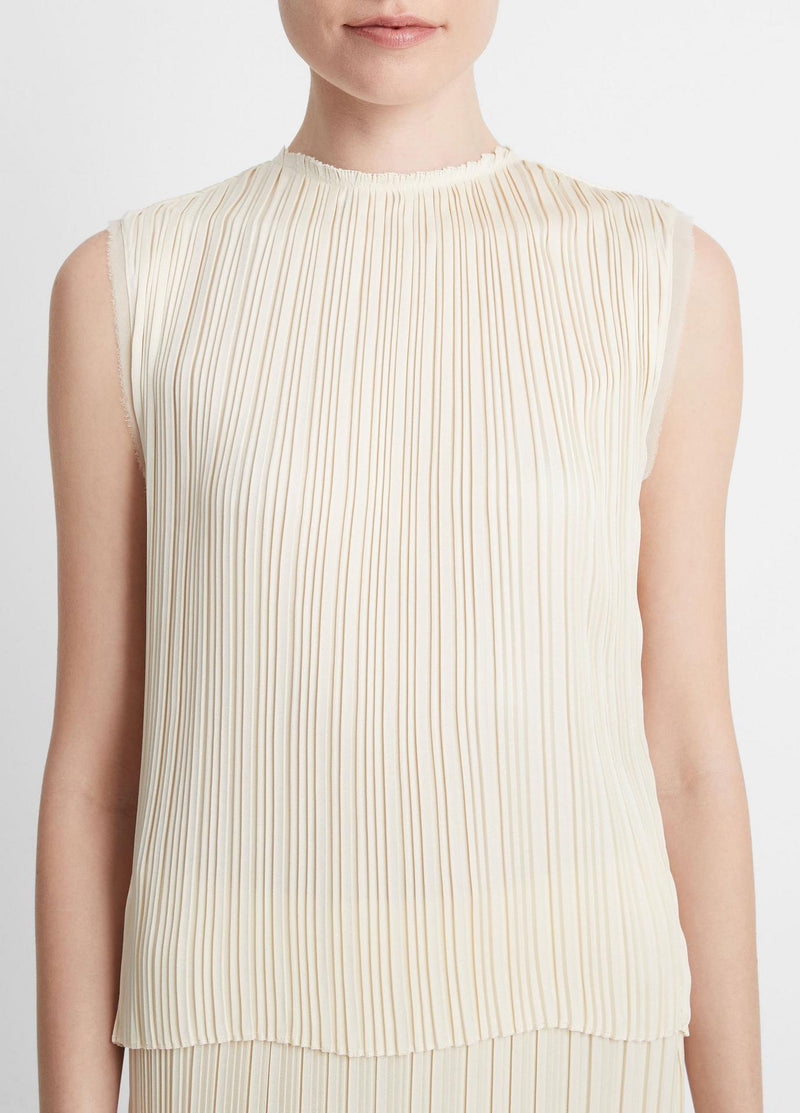 Vince Satin Pleated Shell Top