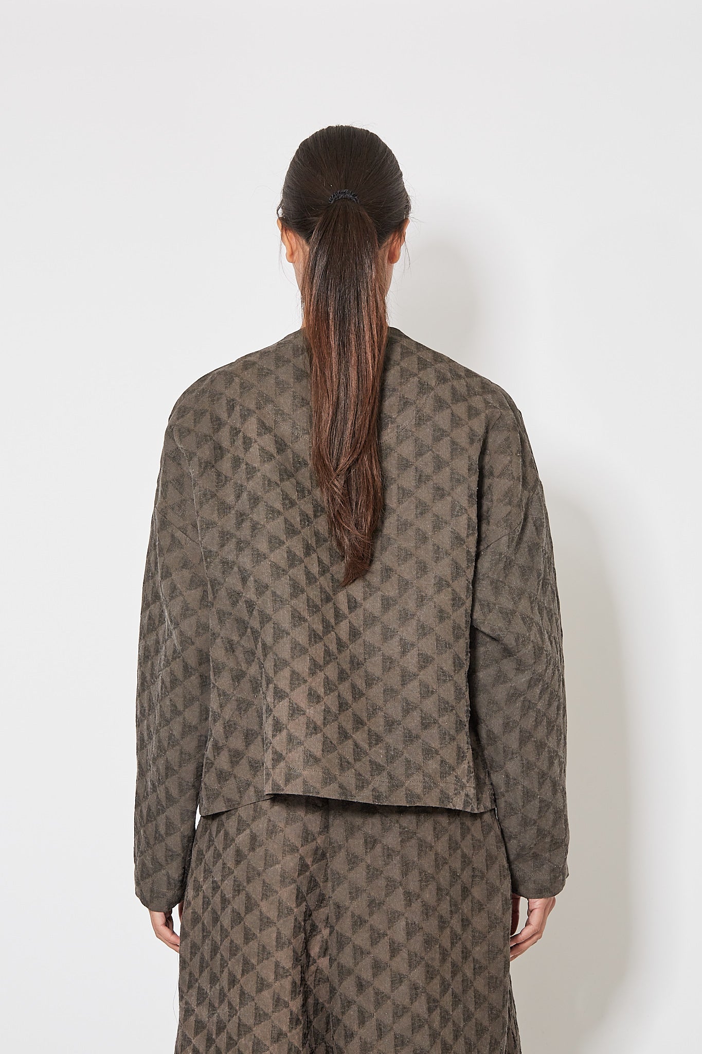 Uma Wang Linen Klarke Jacket Brown Grey