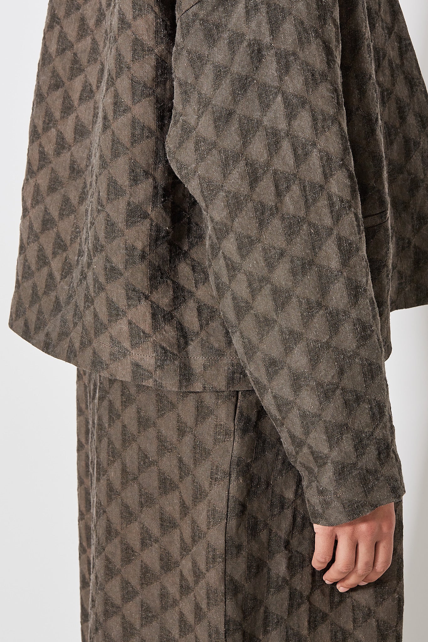 Uma Wang Linen Klarke Jacket Brown Grey