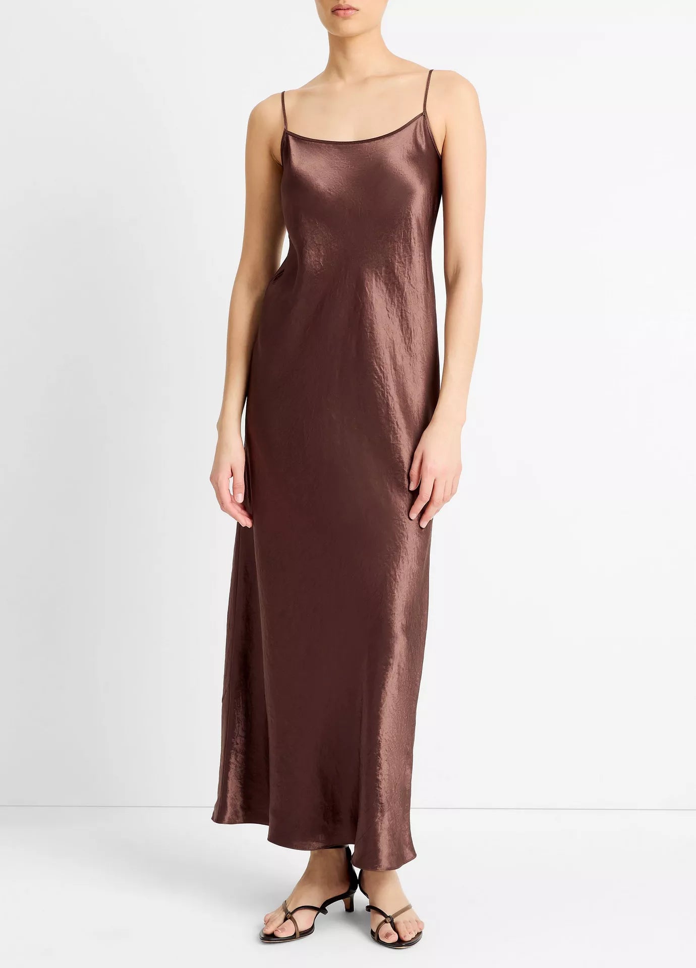 Vince Maxi Bias Slip Dress Chocolate
