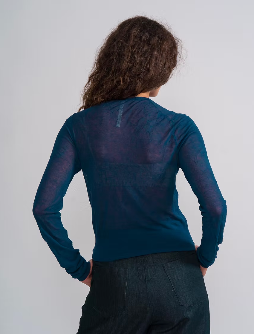 MJ Watson Cotton Crinkle Cardigan | Ink