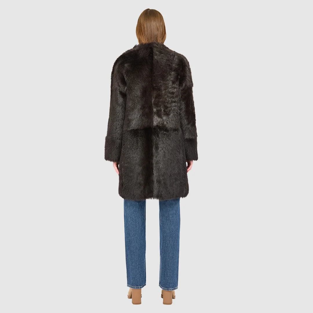 HiSO Allora Reversible Shearling Coat | Chocolate