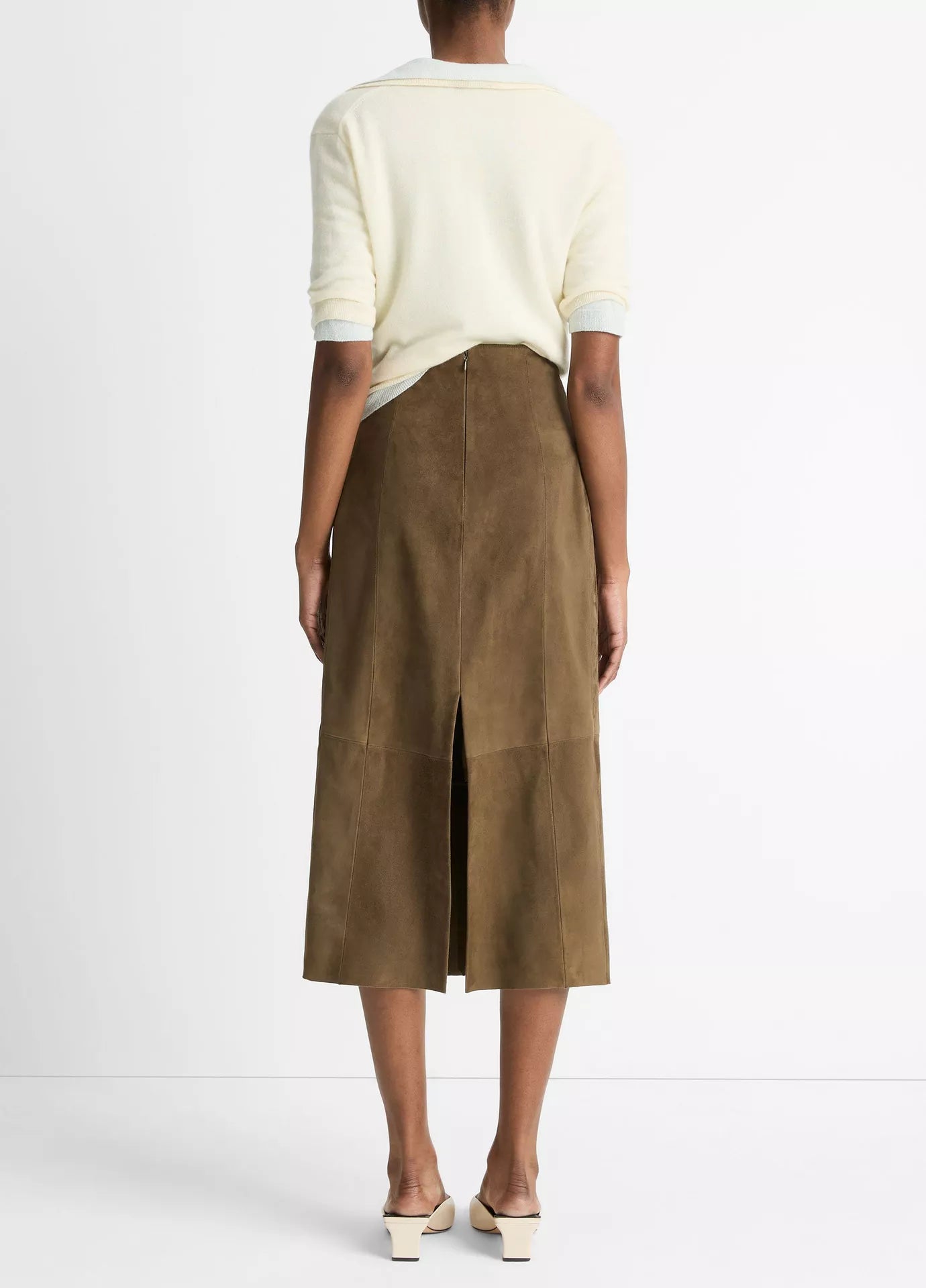 Vince Midi Suede Skirt