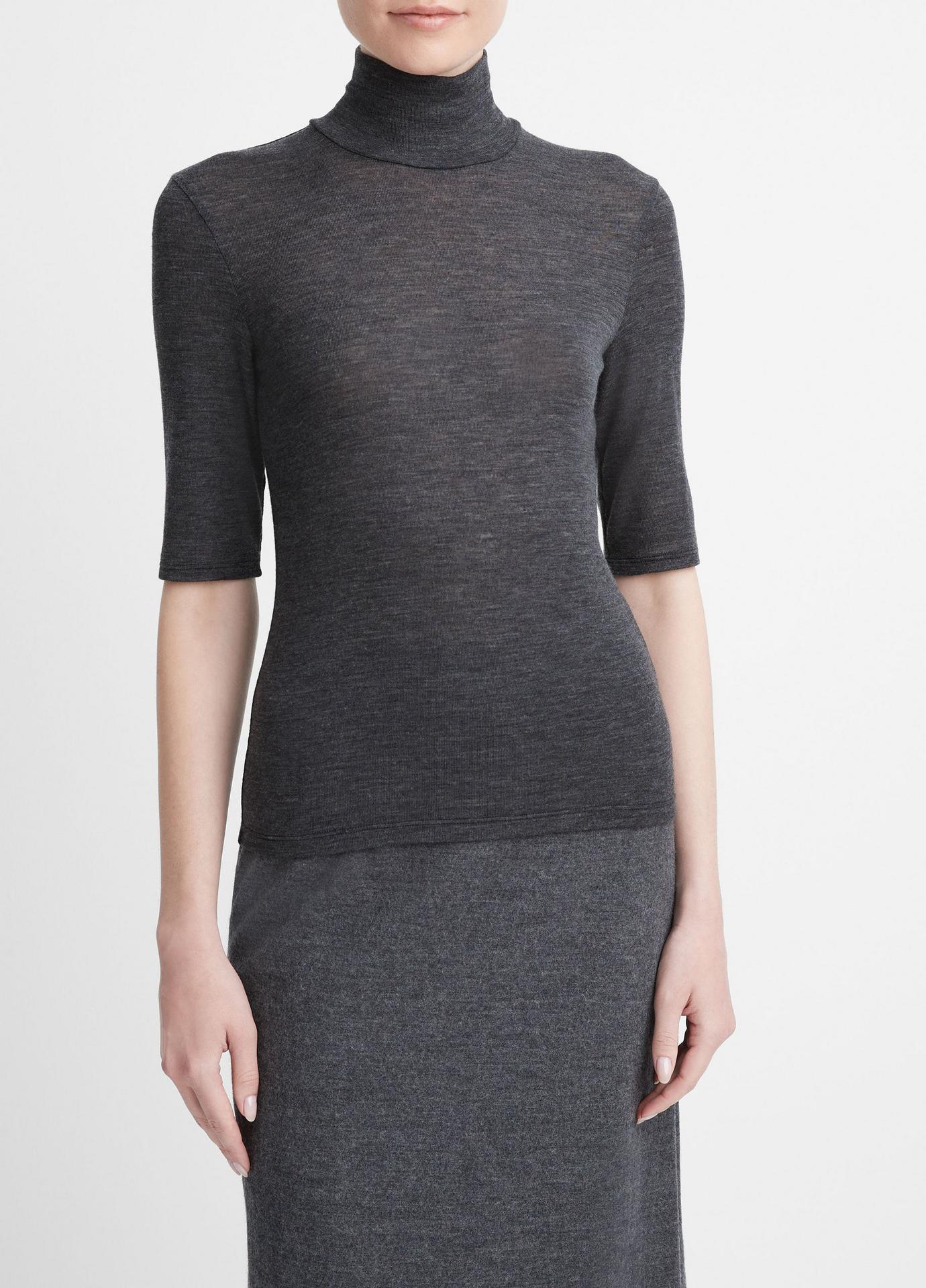 Vince Elbow Sleeve Turtleneck Top
