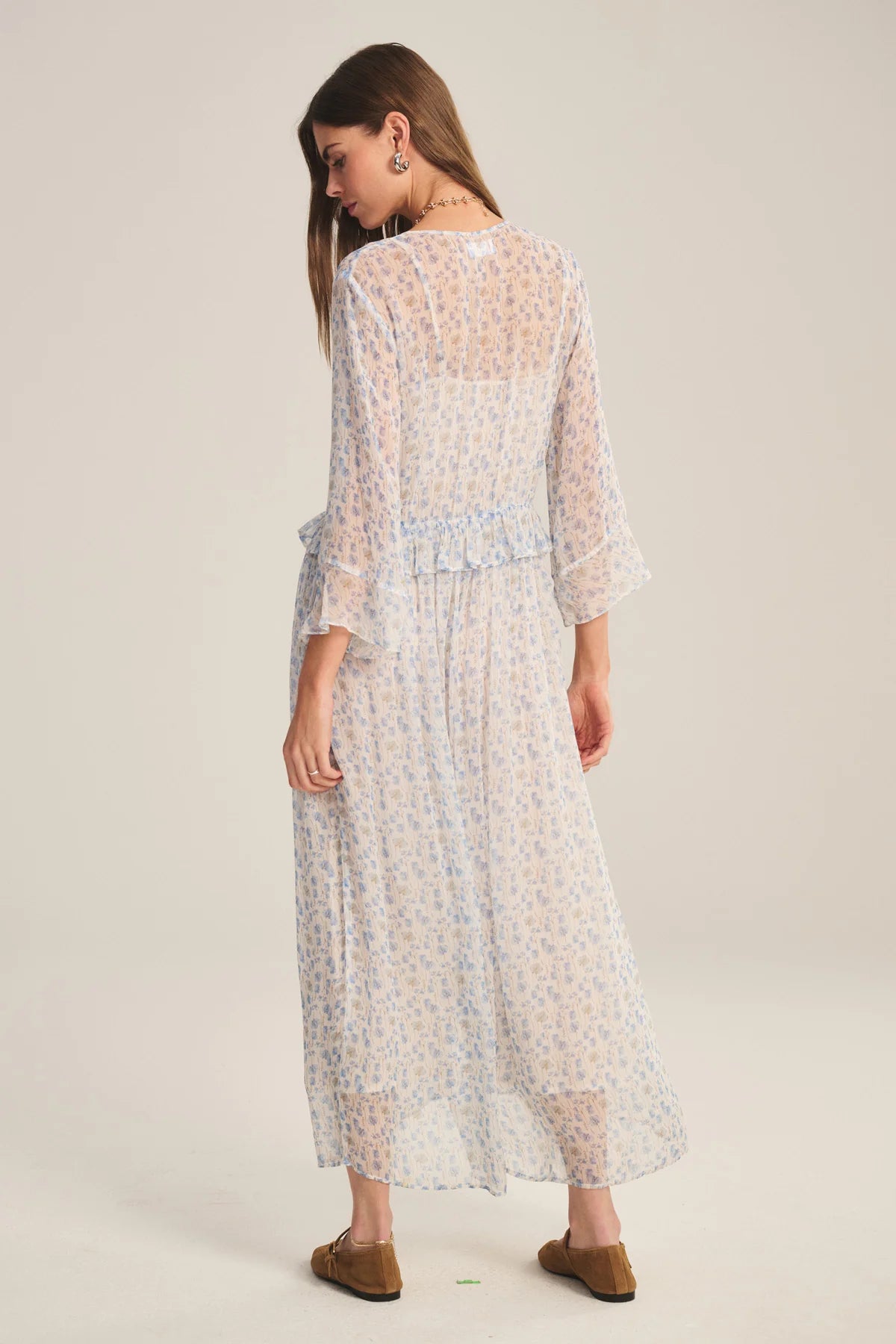 Velvet Aerin Dress | Blue Floral Print