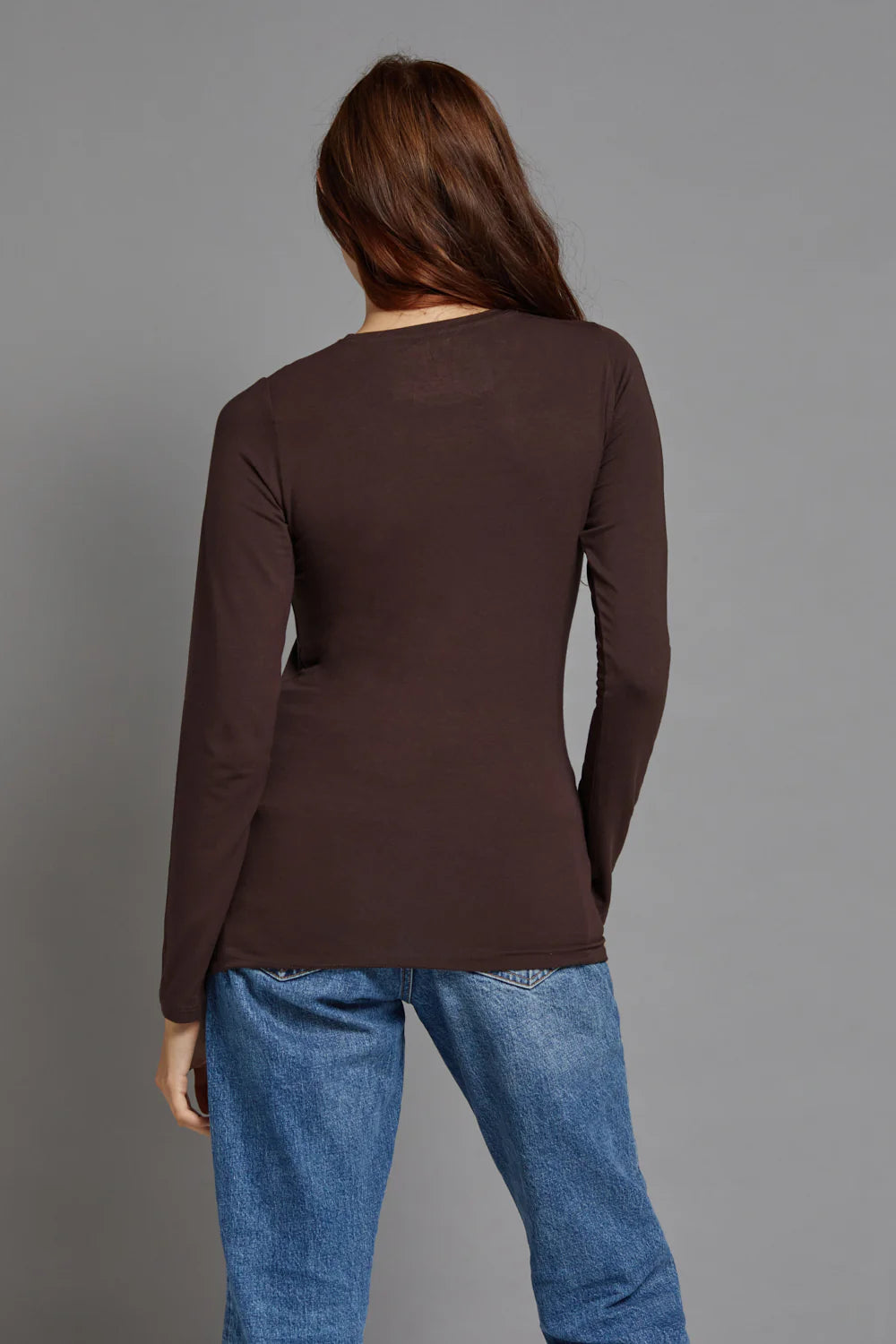Majestic Filatures Soft Touch Crewneck LS | Coffee