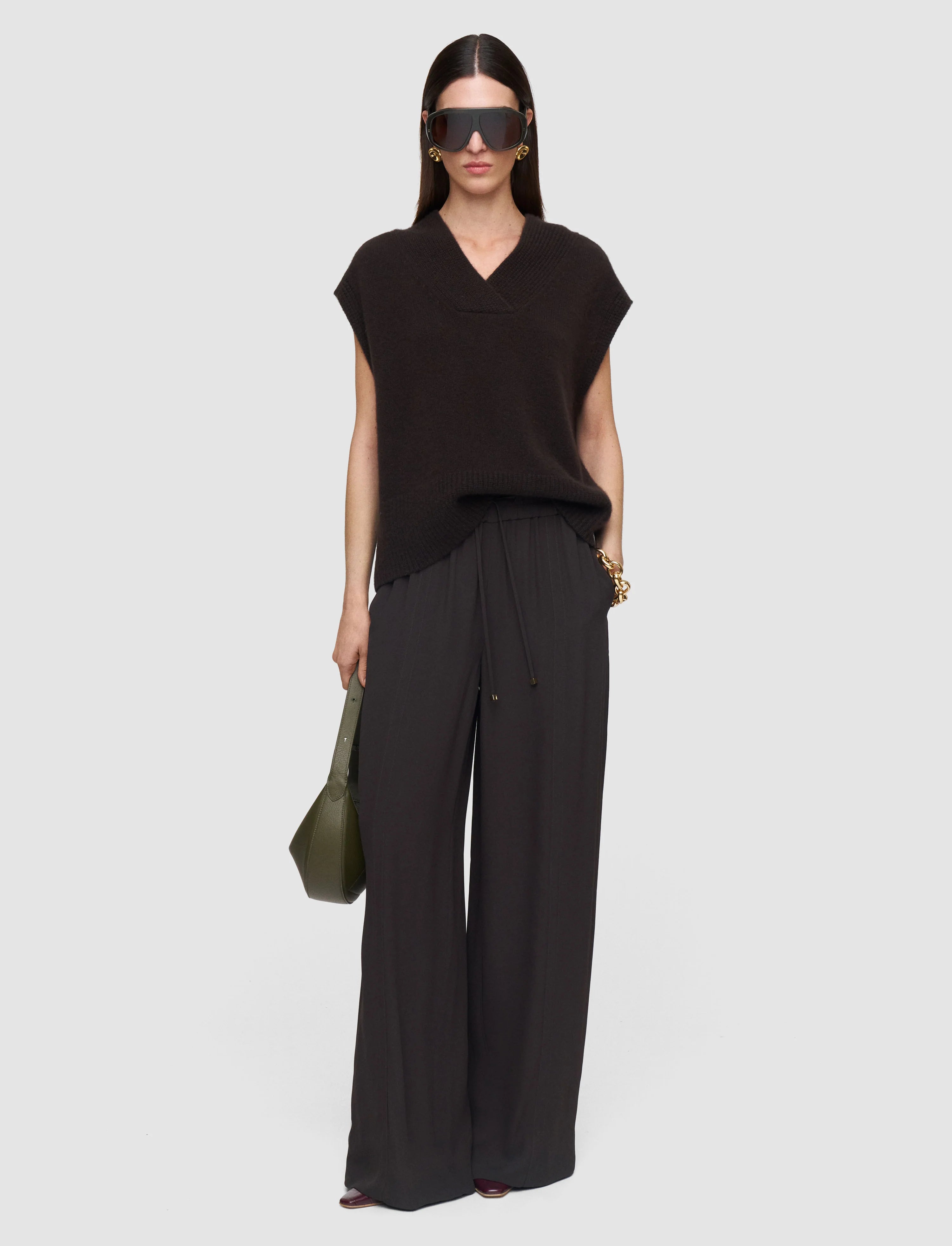 Joseph Dee Crepe Trousers | Cocoa