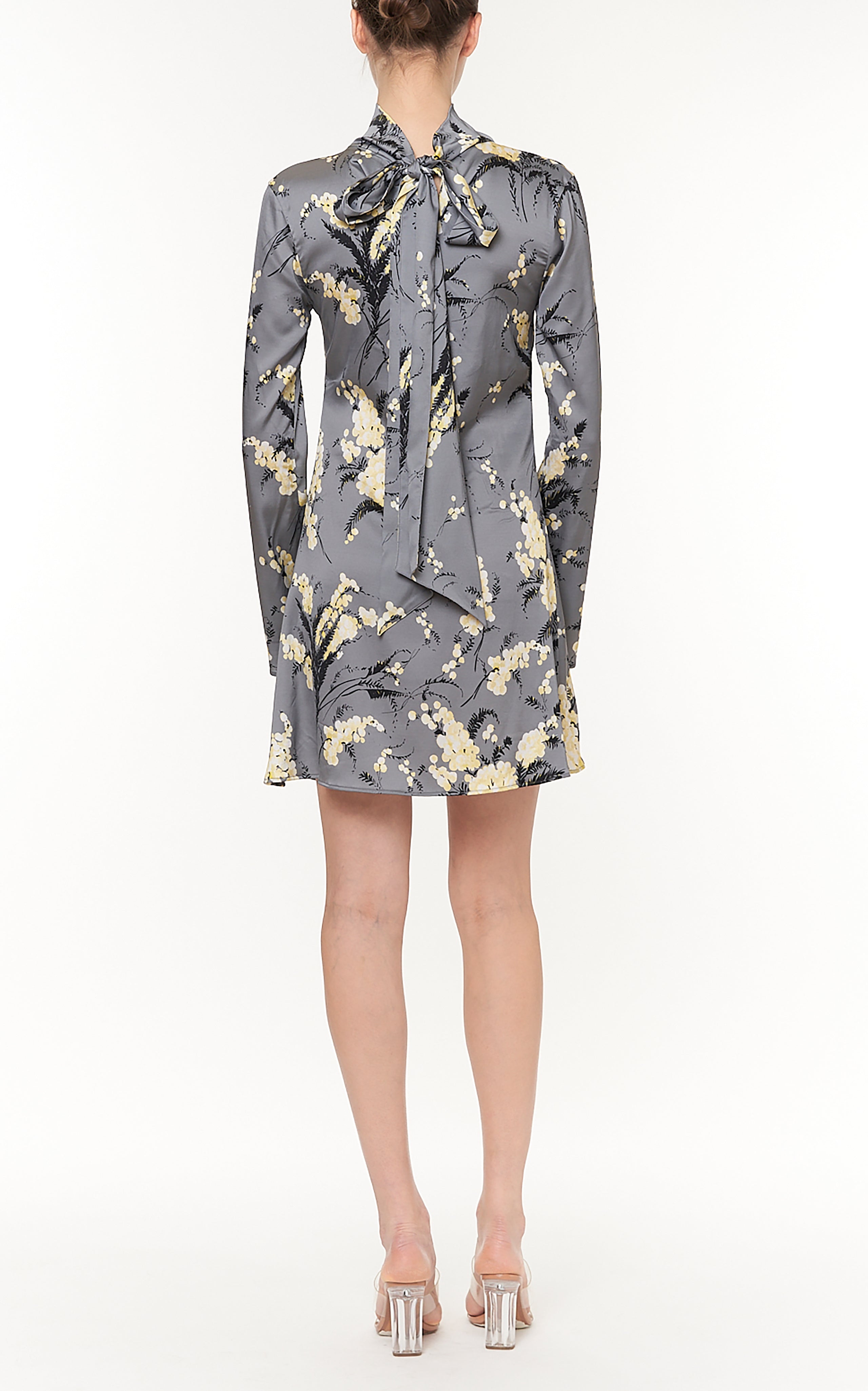Des Phemmes Printed Mini Dress/ Scarf Gris