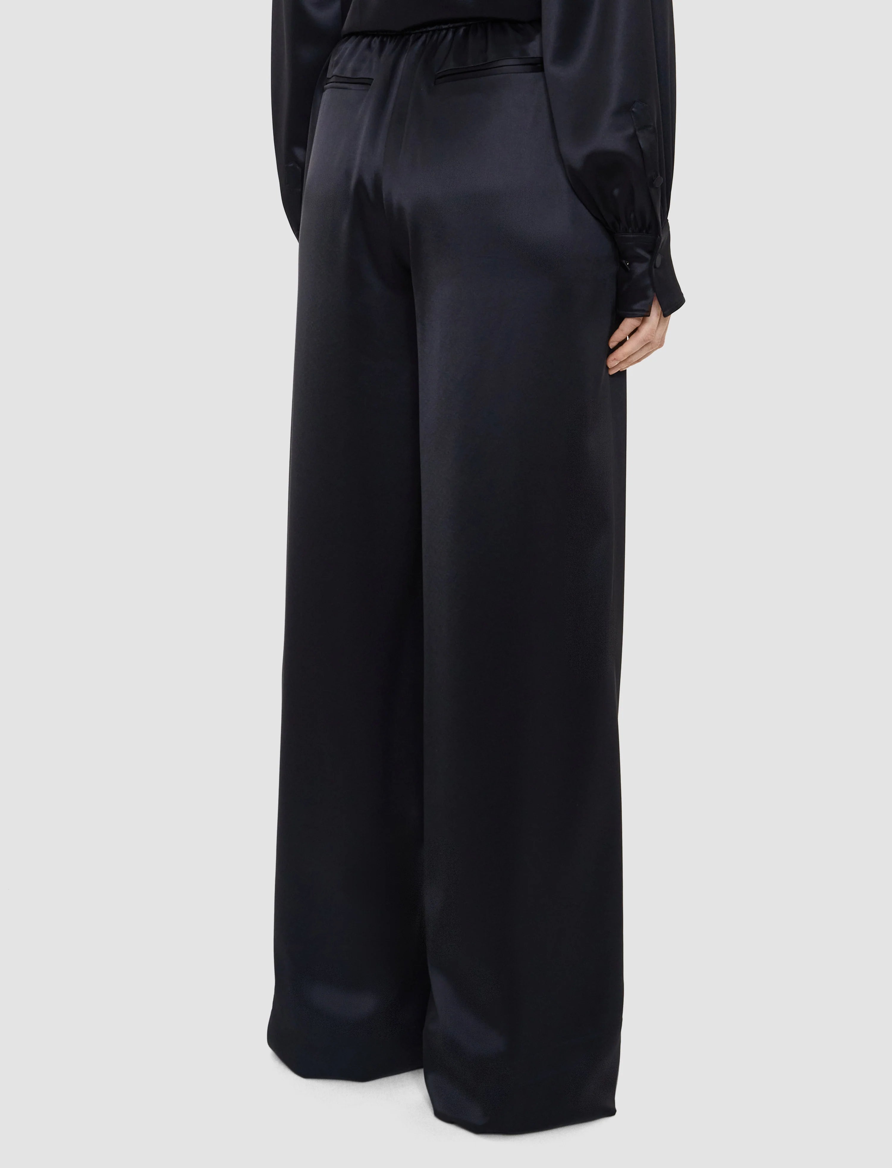 Joseph Dijon Double Satin Trousers | Black
