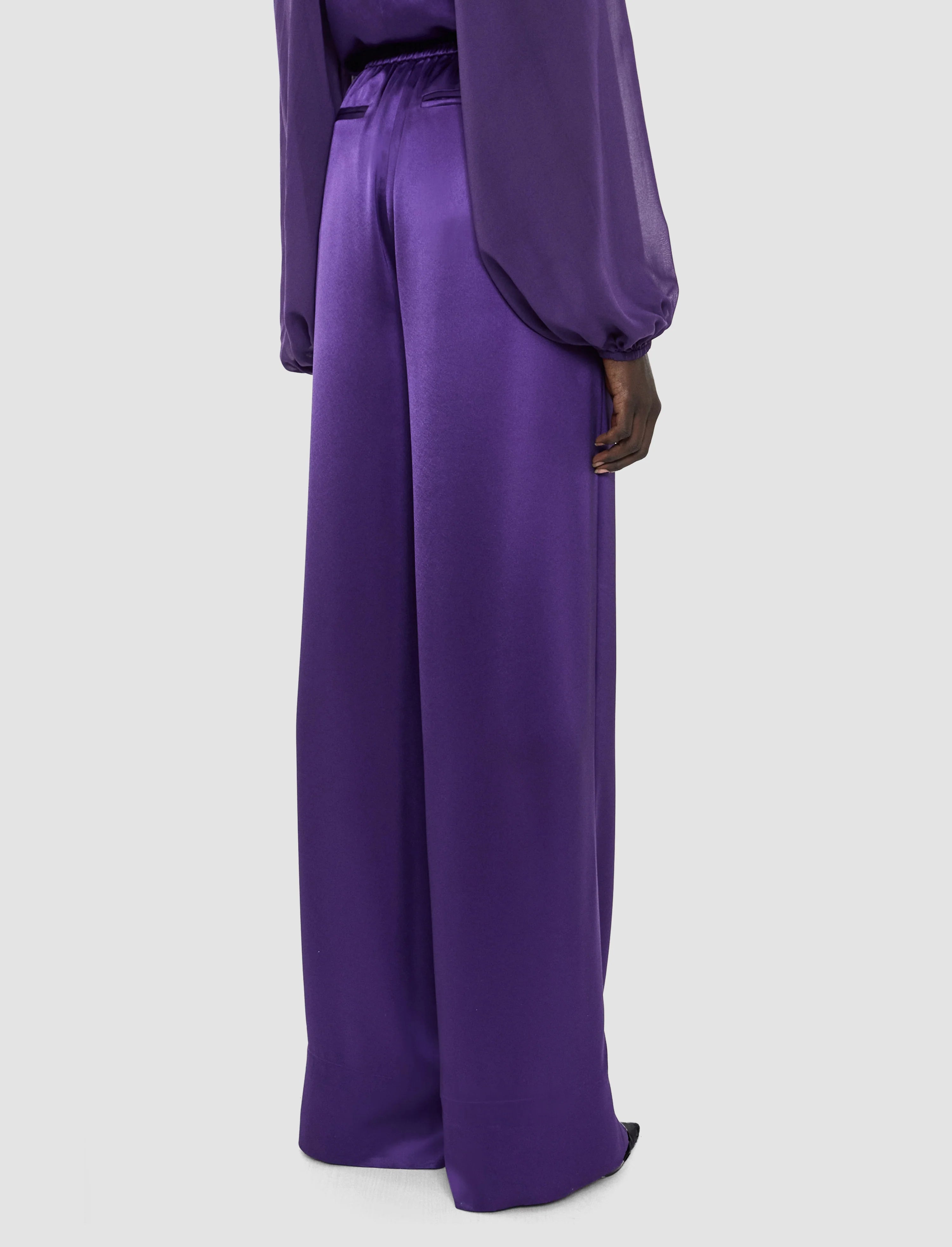 Joseph Dijon Double Satin Trousers | Violet