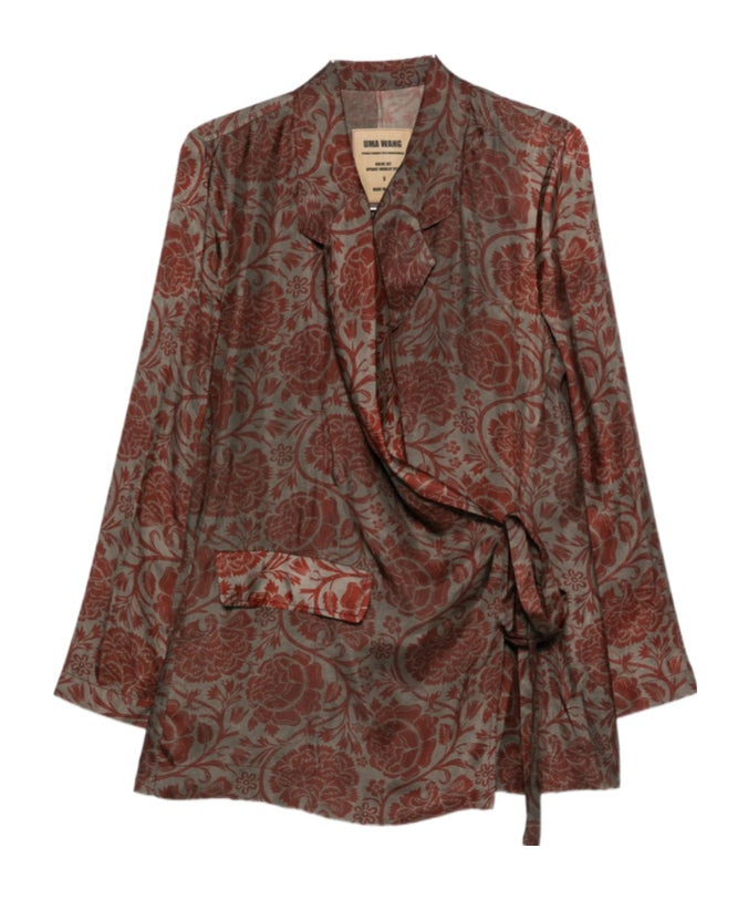 Uma Wang Floral Print Khloe Jacket | Grey Red